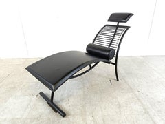 Chaise longue vintage alla maniera di Rene Herbst, anni '90