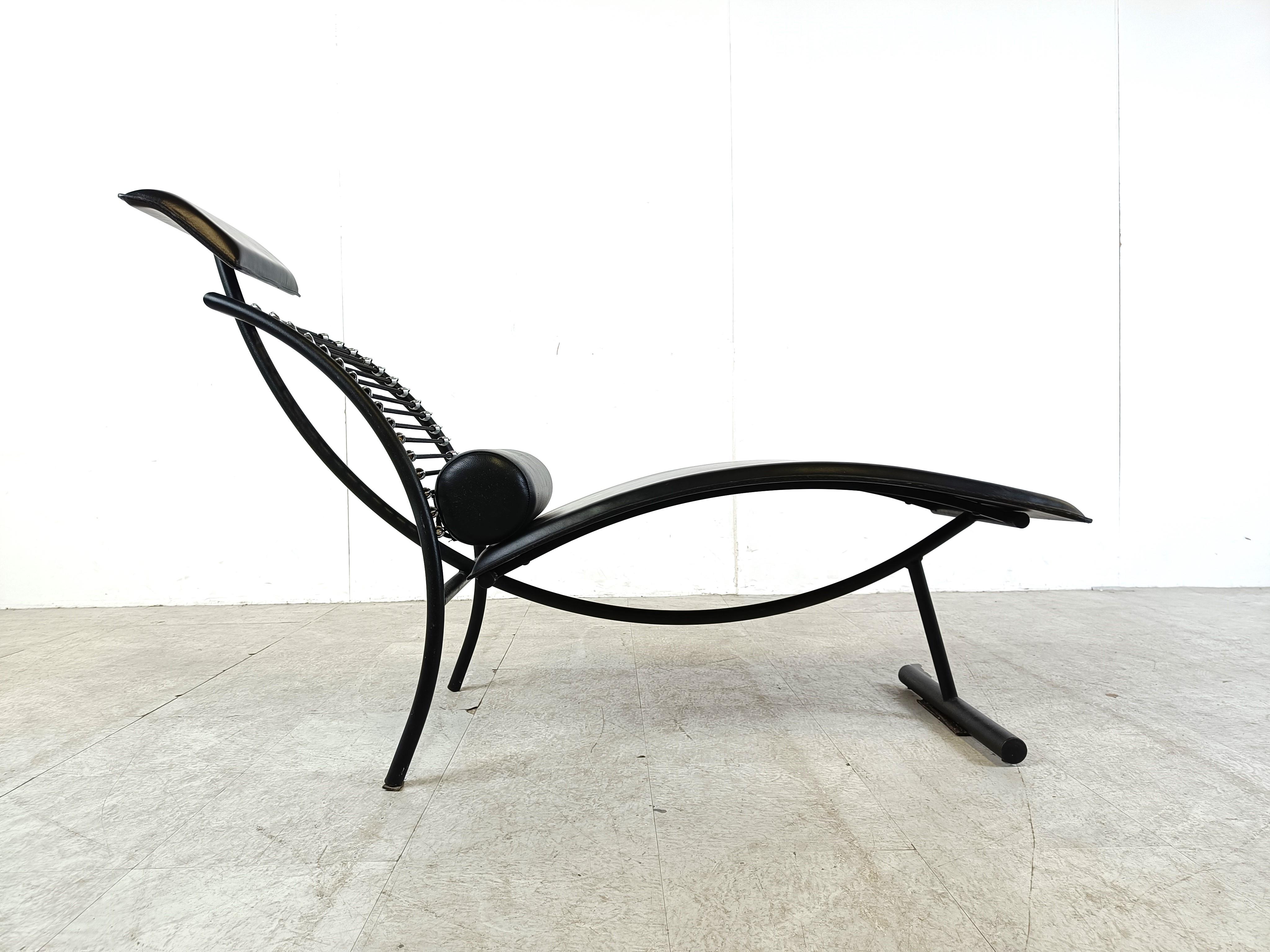 Vintage Chaise Longue in the Manner of Rene Herbst, 1990s For Sale 1