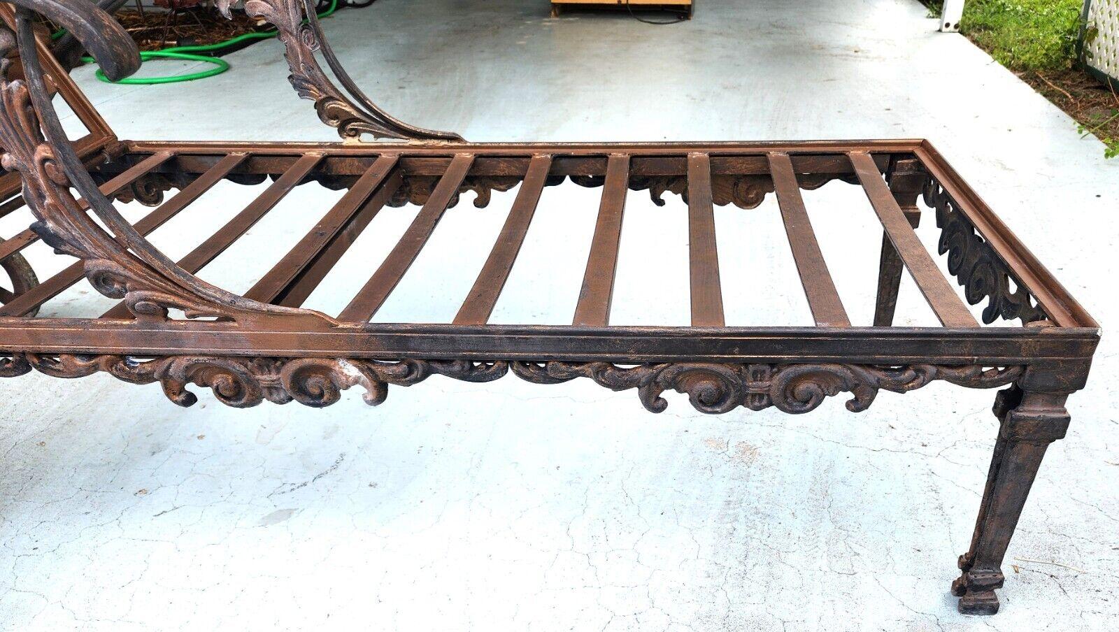 Vintage Chaise Lounges Outdoor Ornate Rustproof In Good Condition For Sale In Lake Worth, FL