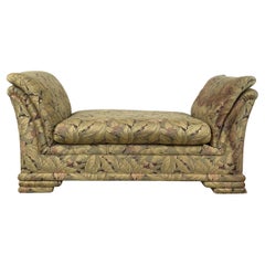 Vintage Chaise-Style Bench With Dramatic Arms and Layered Feet