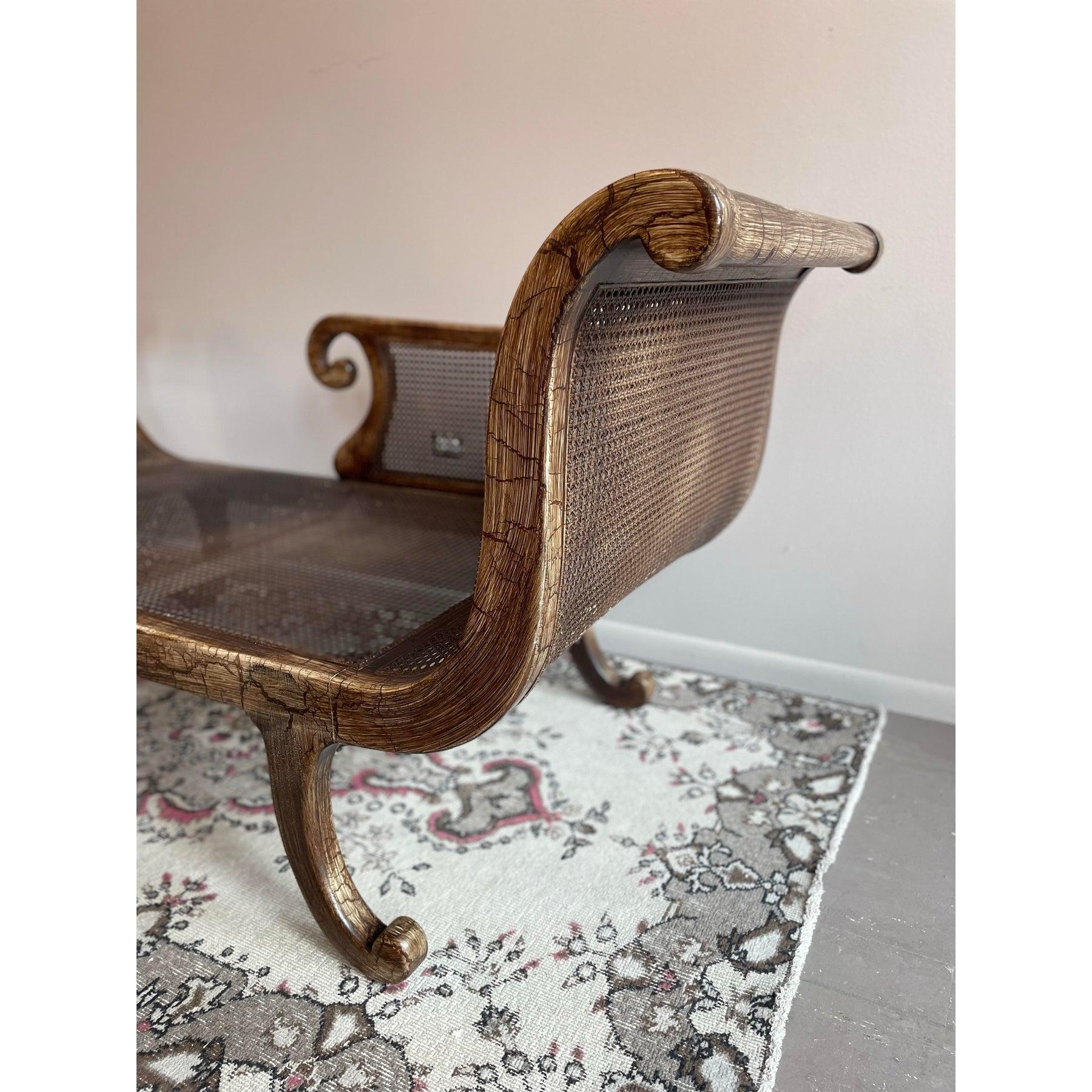 Chaise vintage con asientos de caña Rústico en venta