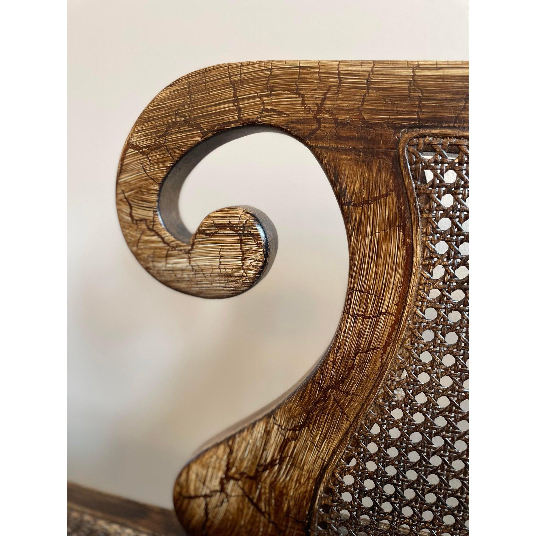 Chaise vintage con asientos de caña Madera en venta