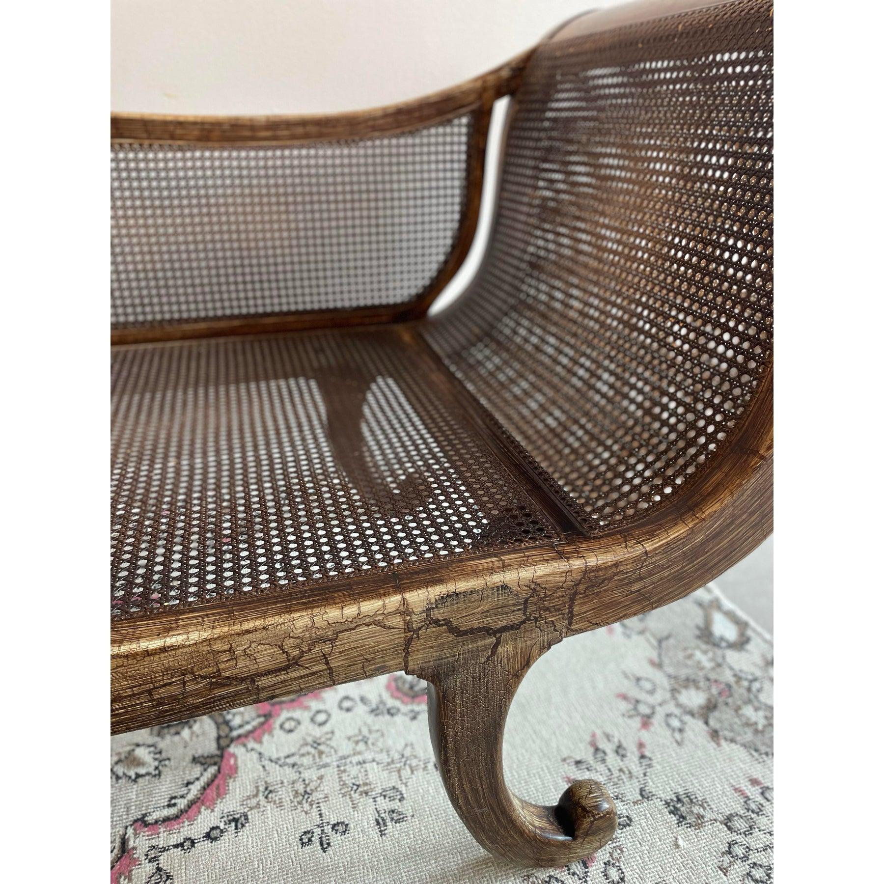 Chaise vintage con asientos de caña en venta 2