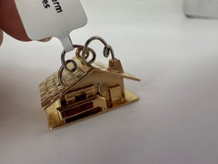 Vintage Chalet Charm pendant with natural rubies RARE find!!! 18KT gold