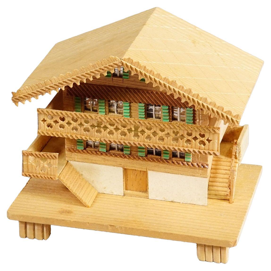 Vintage Chalet Deluxe Sewing Keepsake Box, Schweiz ca. 1950er Jahre