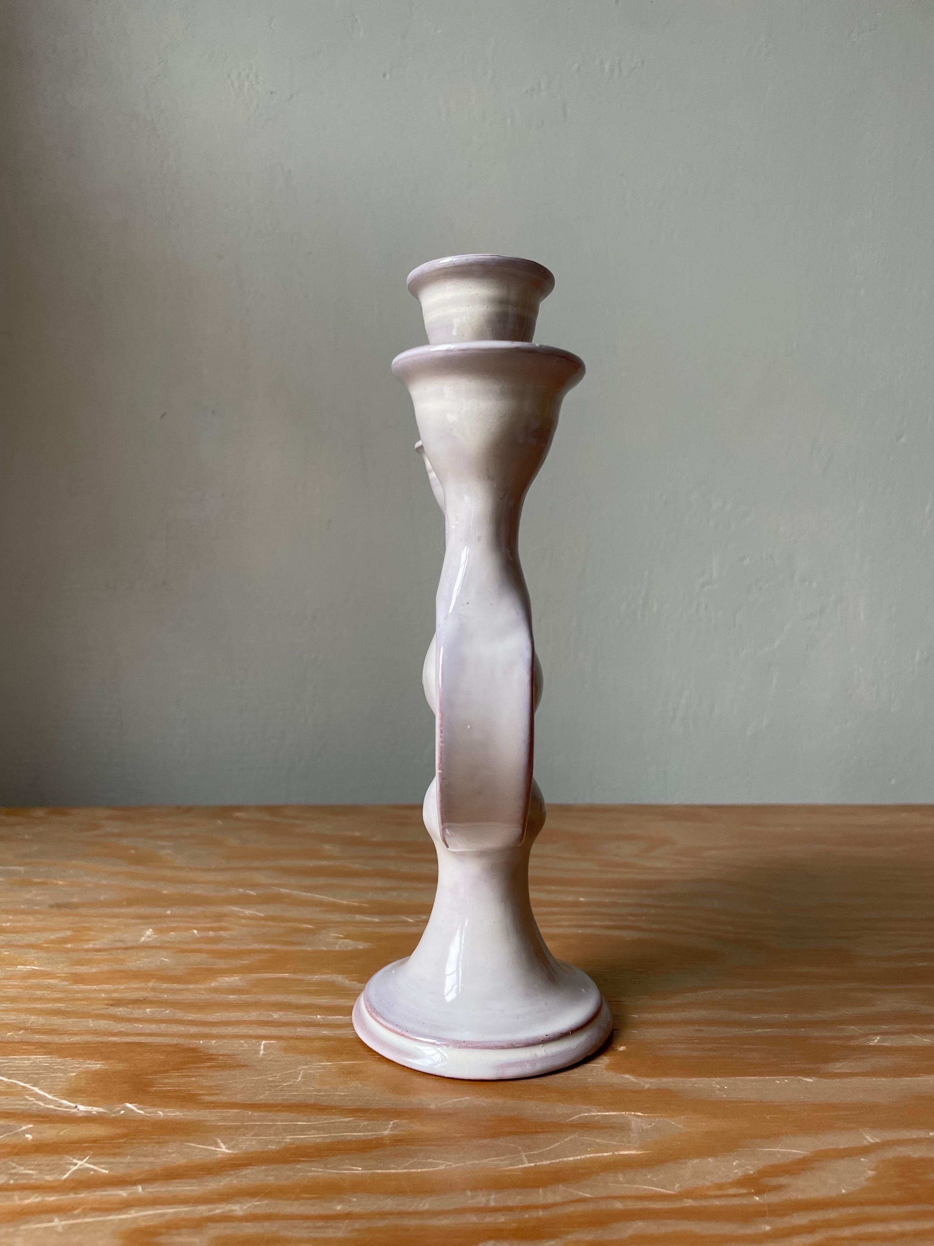 Danish Vintage Chalk White Ceramic Candleholder, 1970s For Sale