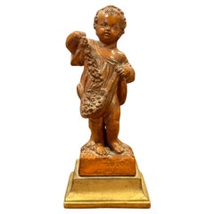 Vintage Chalkware Cherub Statue by Borghese