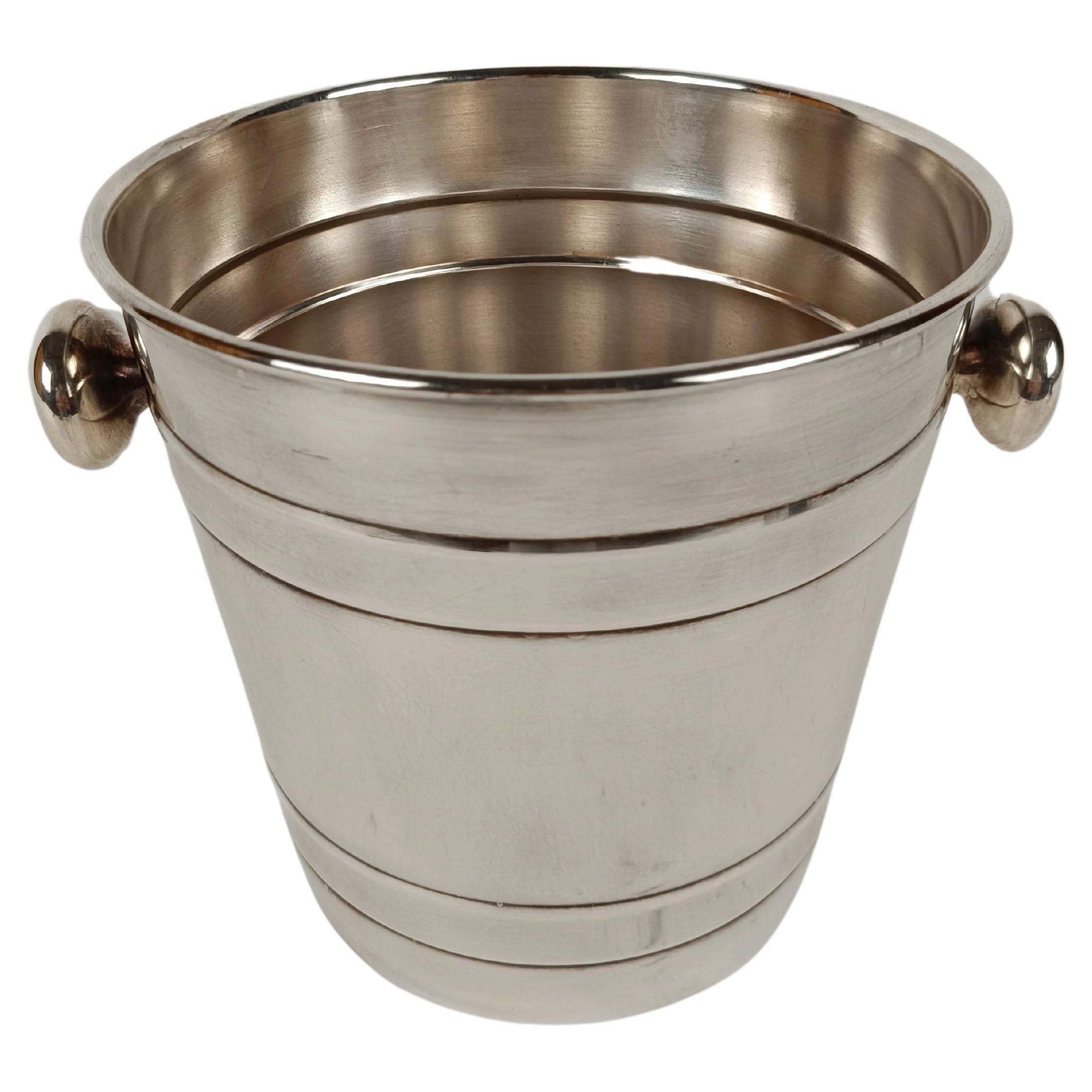 Vintage Champagne bucket with knobs made in Stainless Steell by Broggi Italy  For Sale