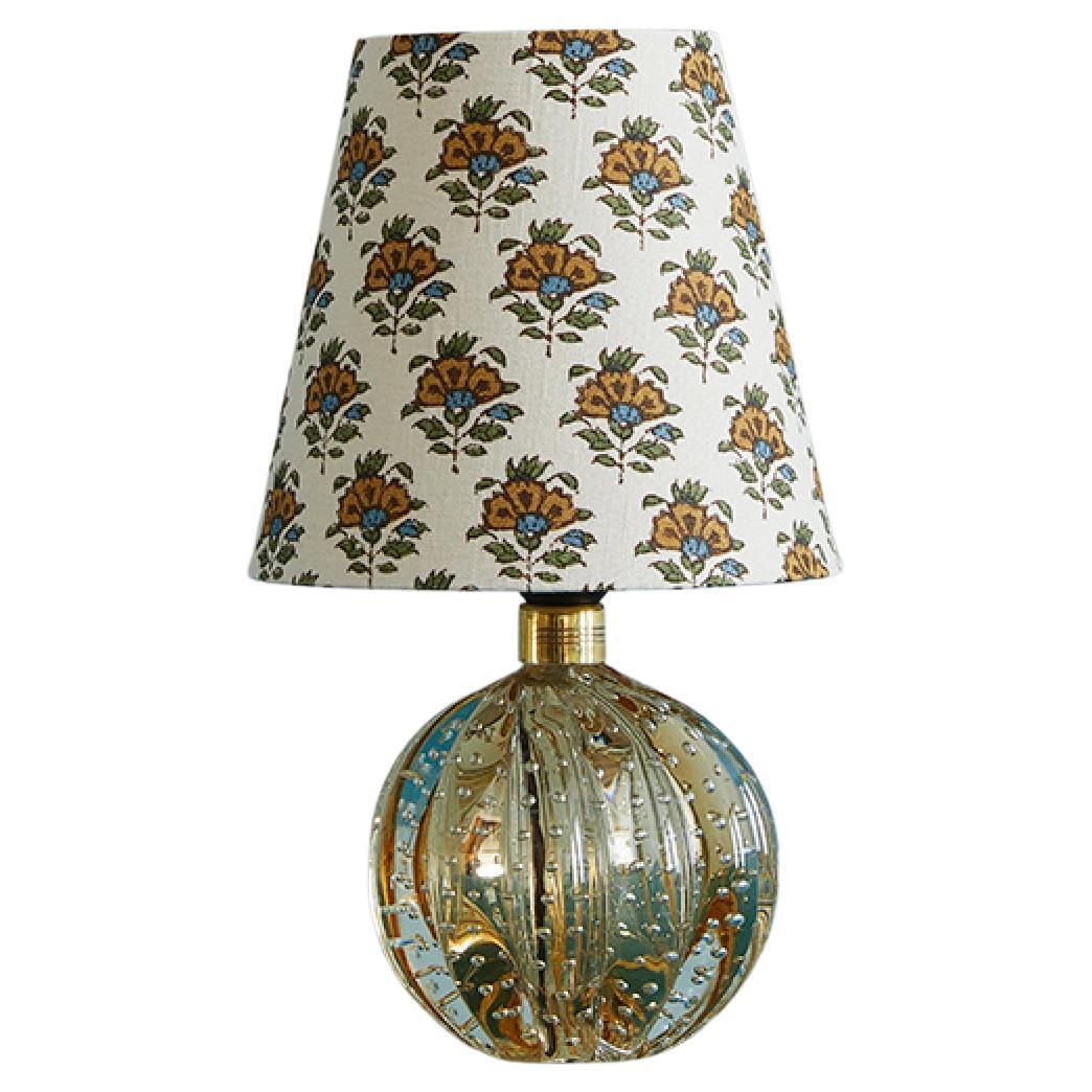 Vintage Champagne Coloured Murano Table Lamp with Customized Shade, Italy, 1950s For Sale