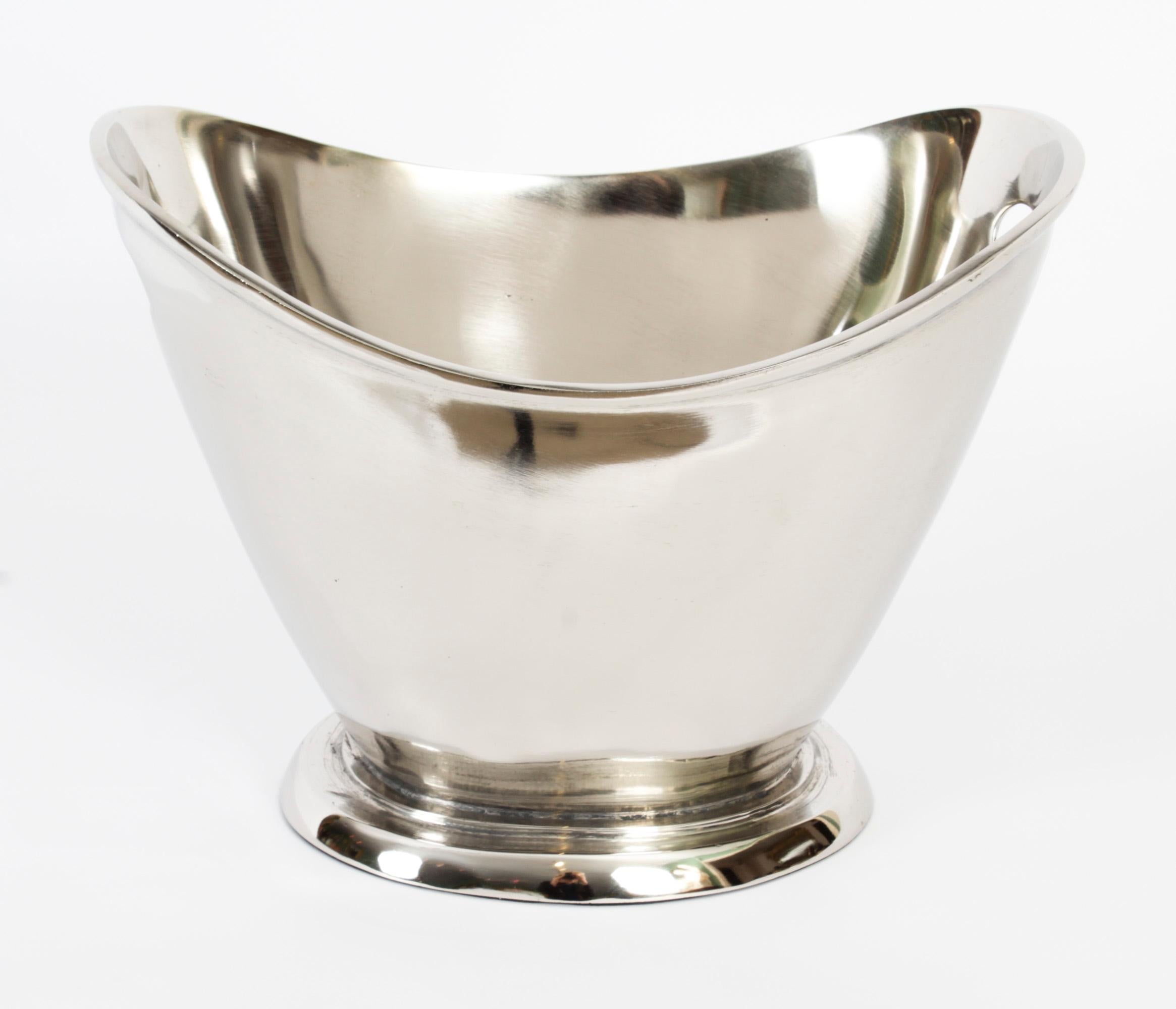 Nickel Vintage Champagne Cooler Ice Bucket 20th C