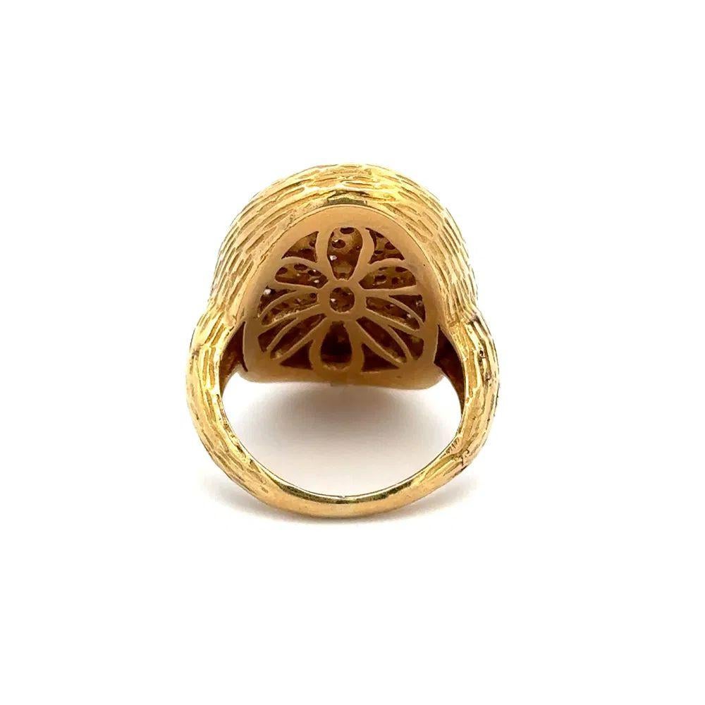 Statement-Cocktailring, Vintage, Champagner, Diamant-Cluster, Gold im Zustand „Hervorragend“ im Angebot in Montreal, QC