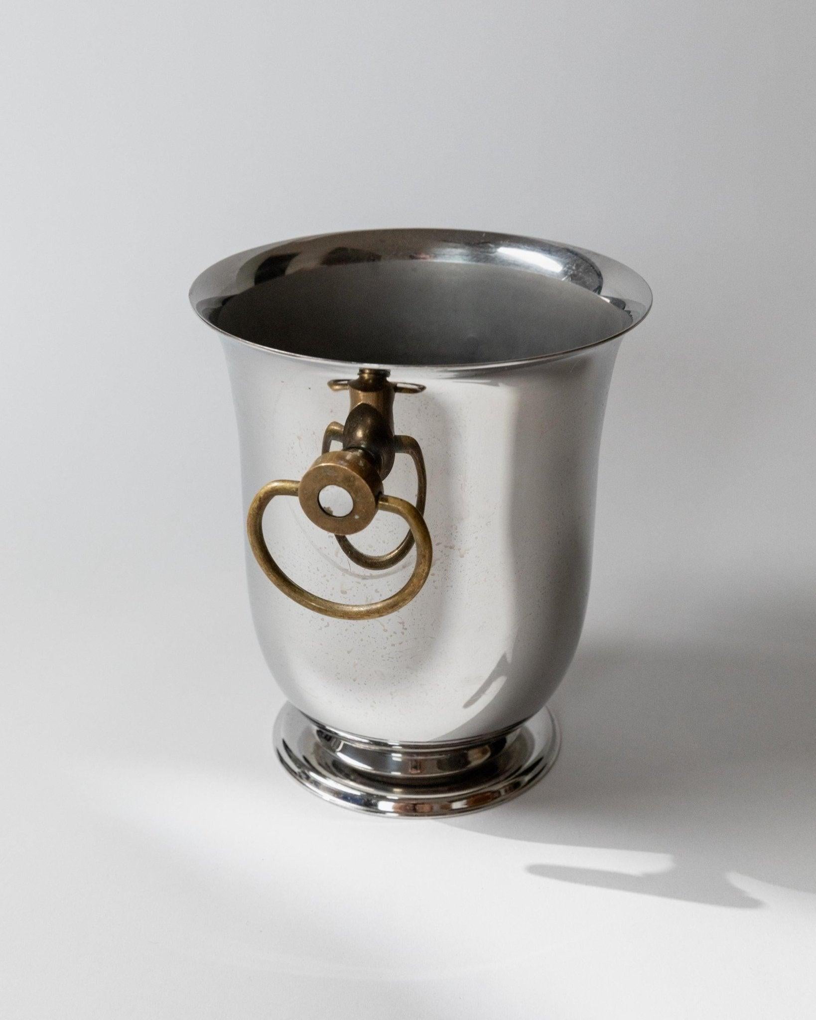 Vintage Champagner- oder Weinkühler Versilbert von Jean Couzon, 1980er Jahre im Angebot 1