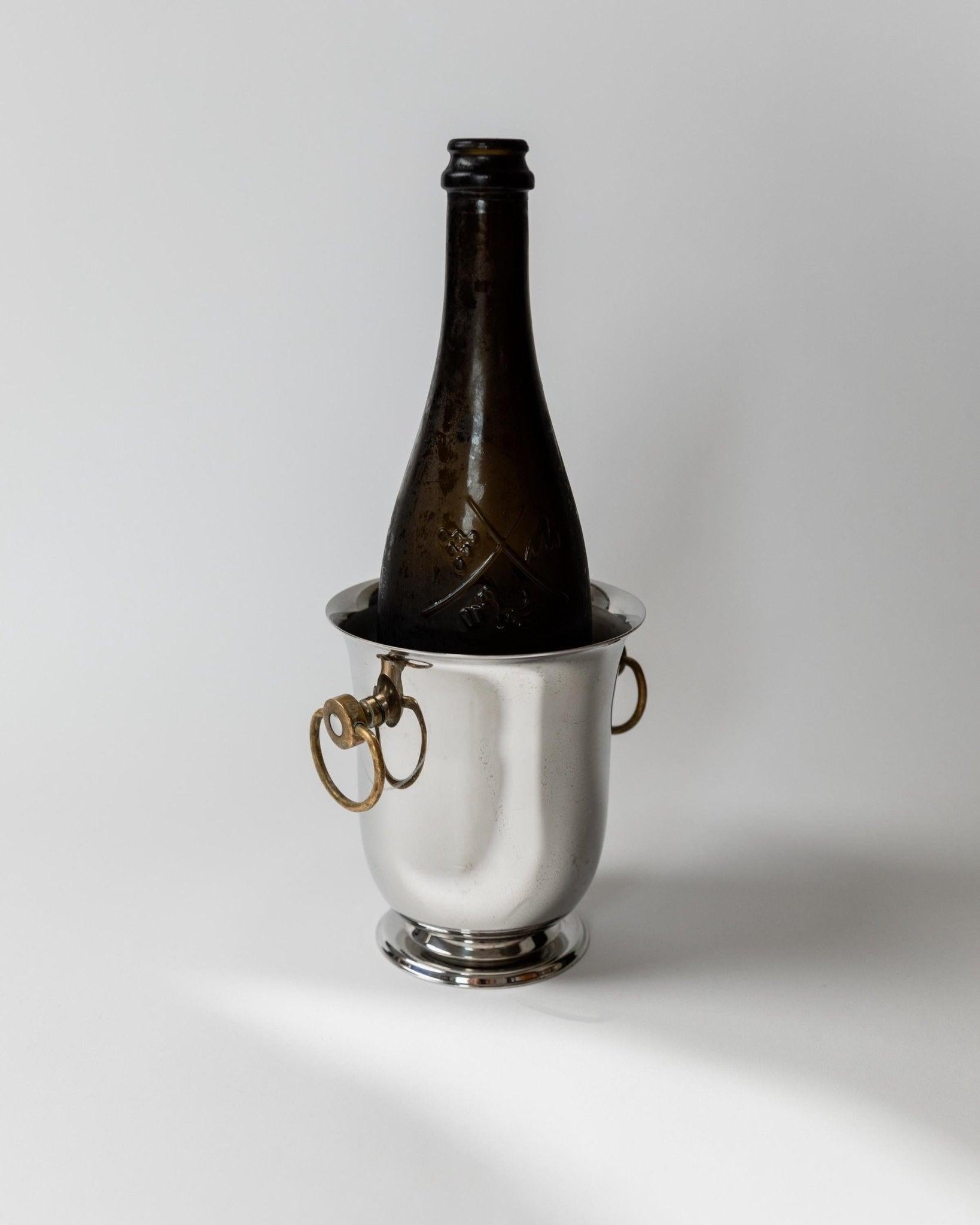 Vintage Champagner- oder Weinkühler Versilbert von Jean Couzon, 1980er Jahre im Angebot 3