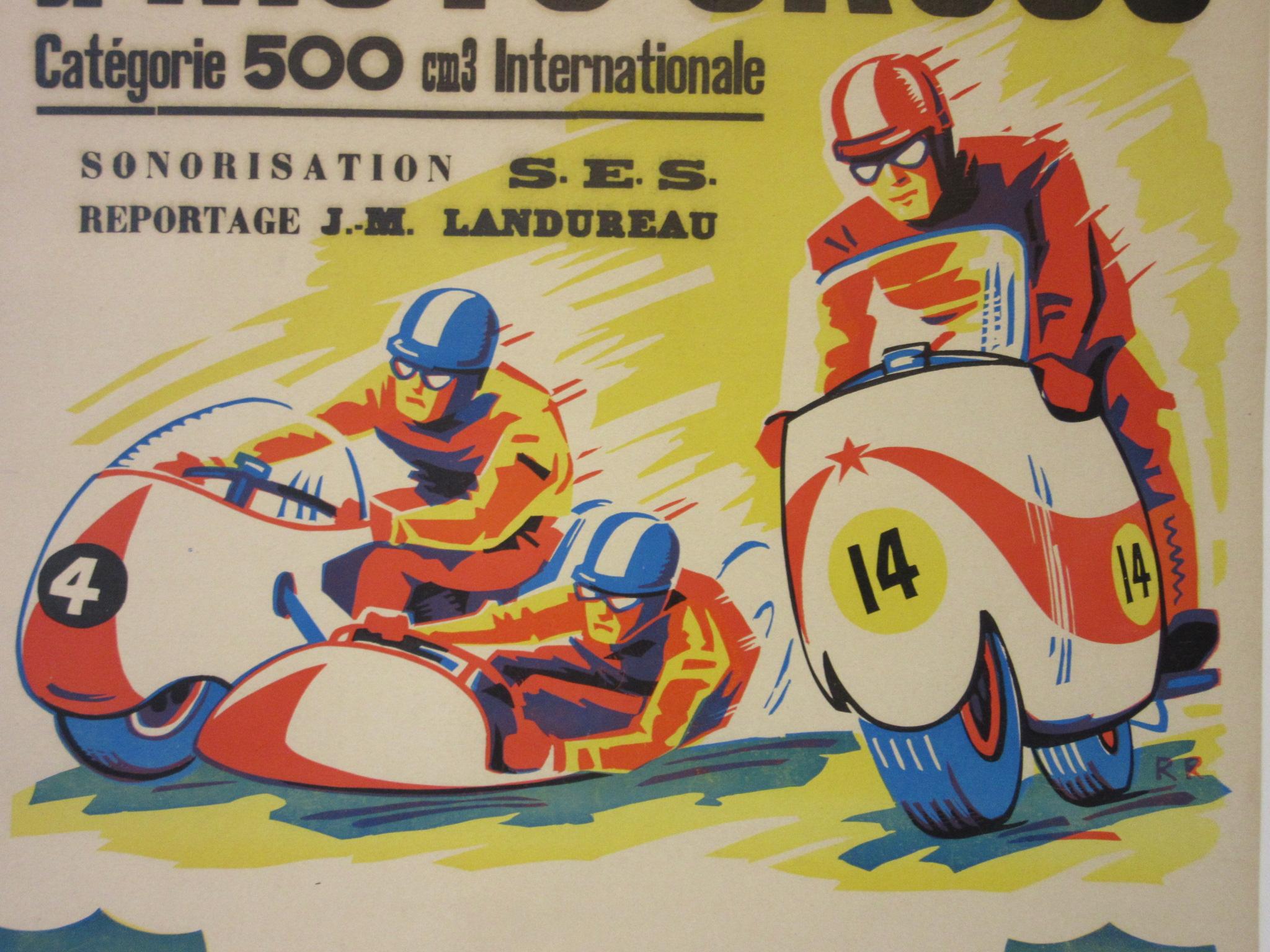 Vintage Champion De France Moto Cross BP Energol Poster In Good Condition In Cincinnati, OH
