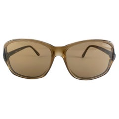 Occhiali da sole vintage Champuix oversize marrone traslucido degli anni '70 Made In France