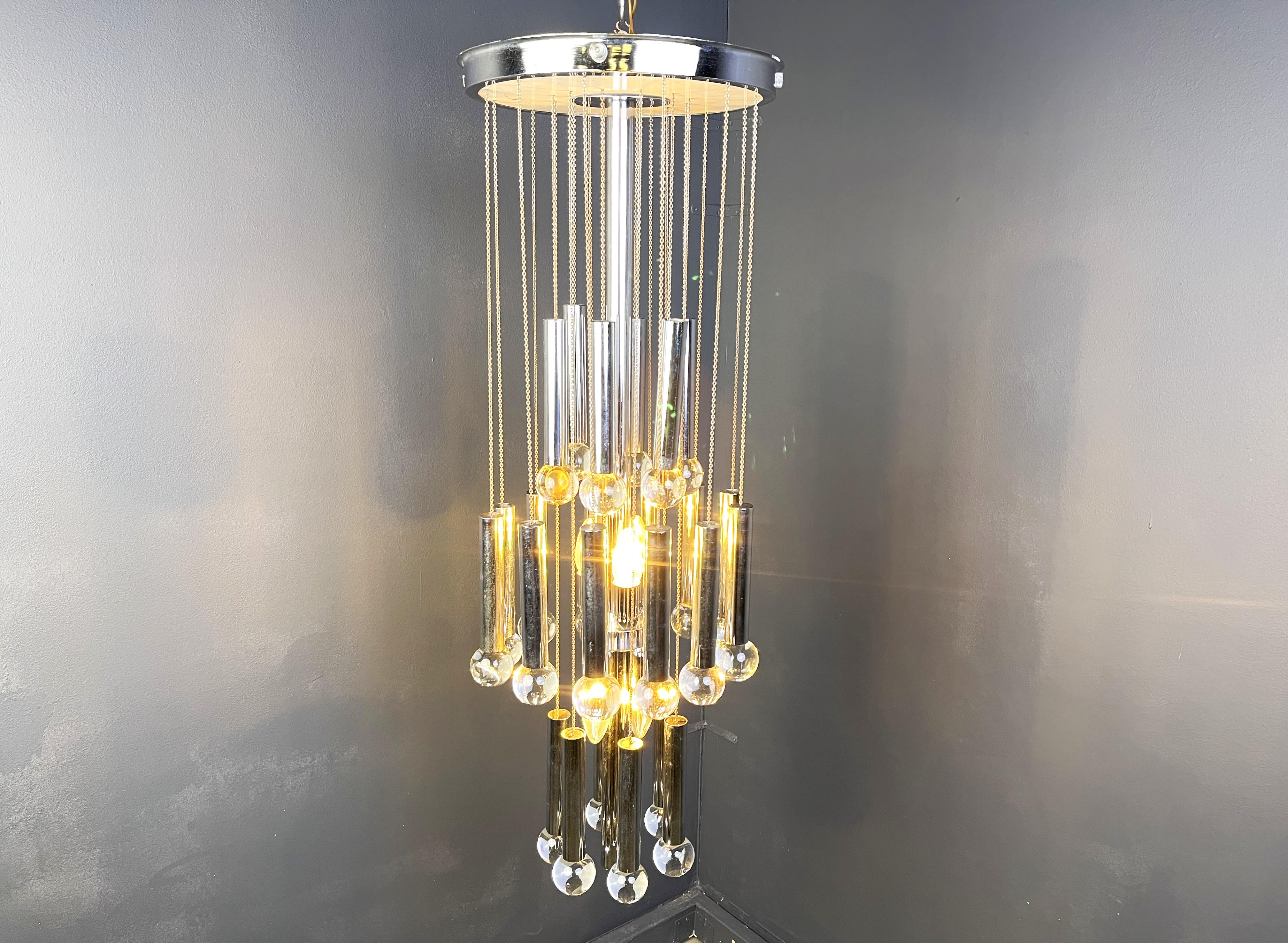 Lampadario vintage di Gaetano Sciolari, anni '70 in vendita 5