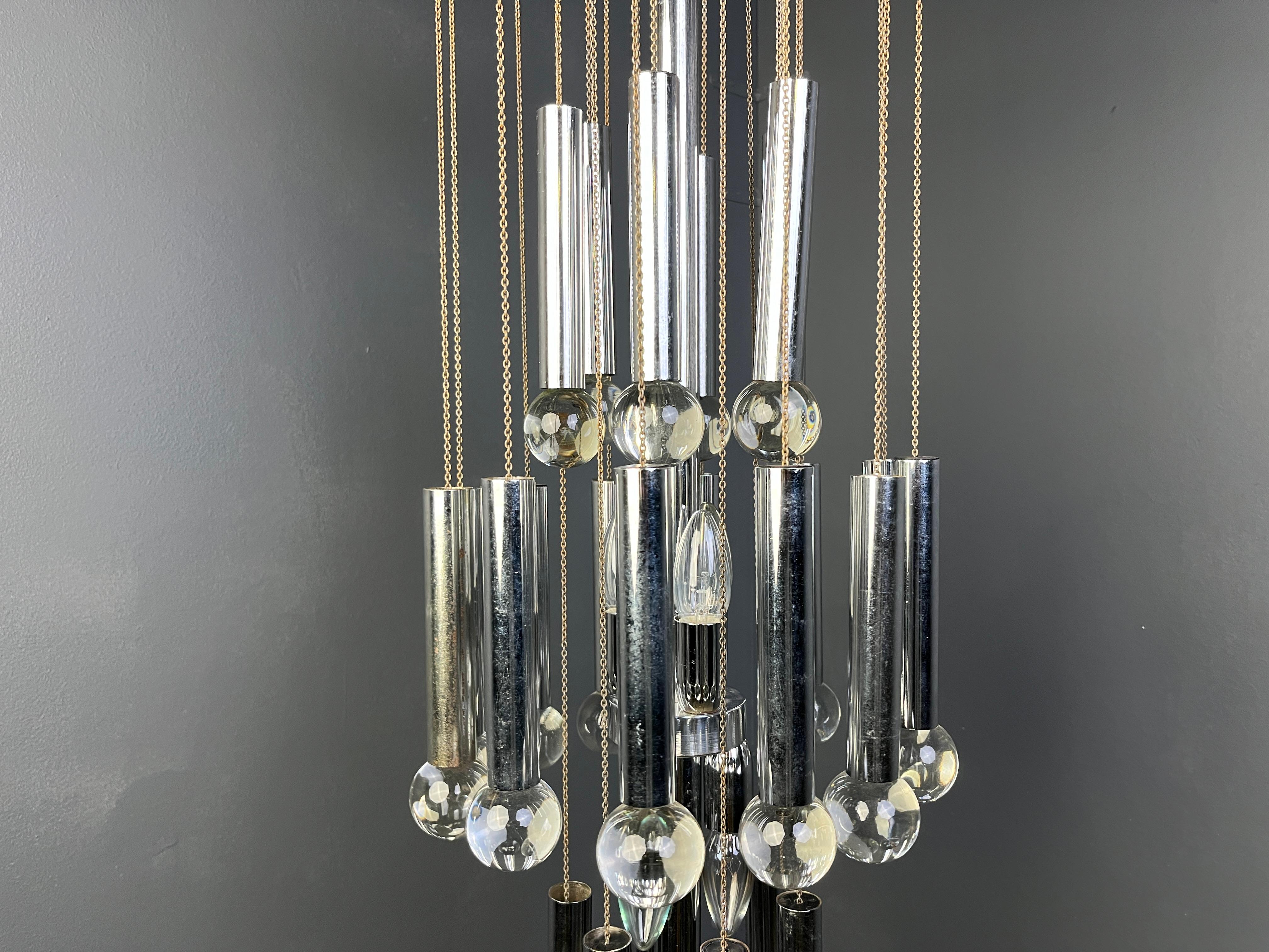 Italiano Lampadario vintage di Gaetano Sciolari, anni '70 in vendita