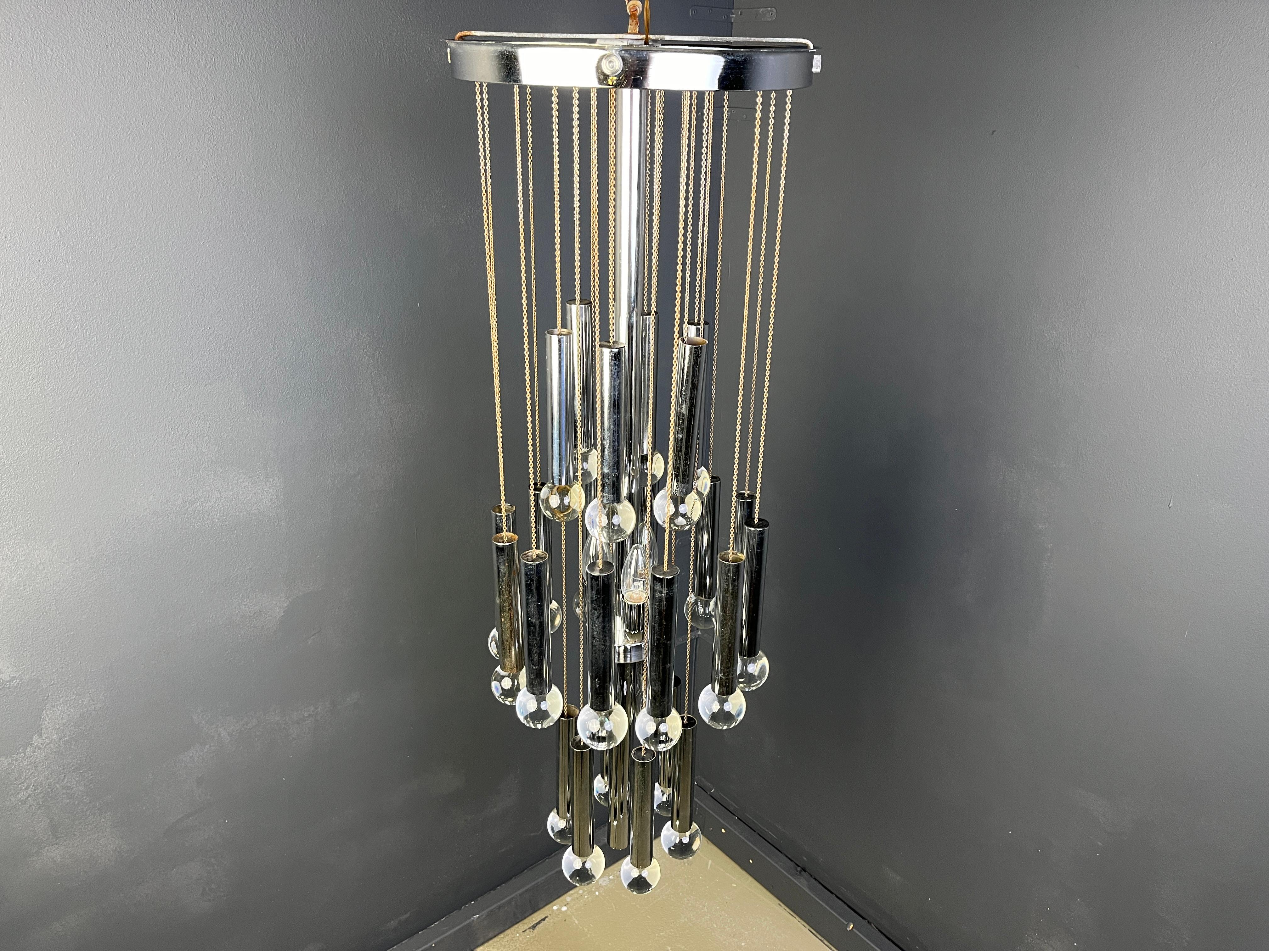 Lampadario vintage di Gaetano Sciolari, anni '70 In condizioni buone in vendita a Leuven, Vlaams Gewest