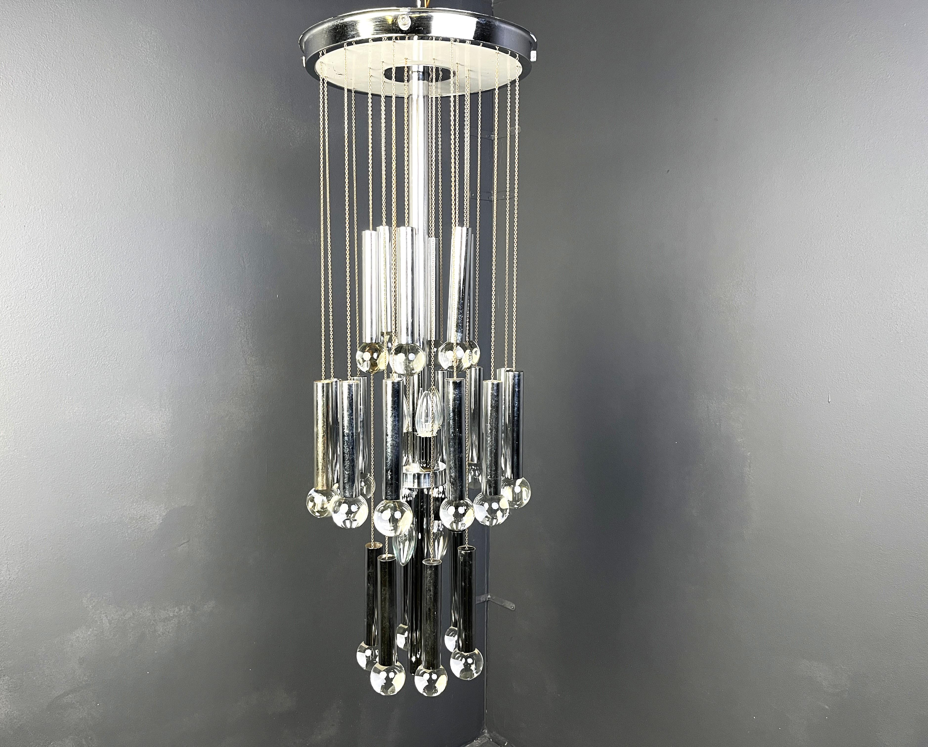 Fine XX secolo Lampadario vintage di Gaetano Sciolari, anni '70 in vendita