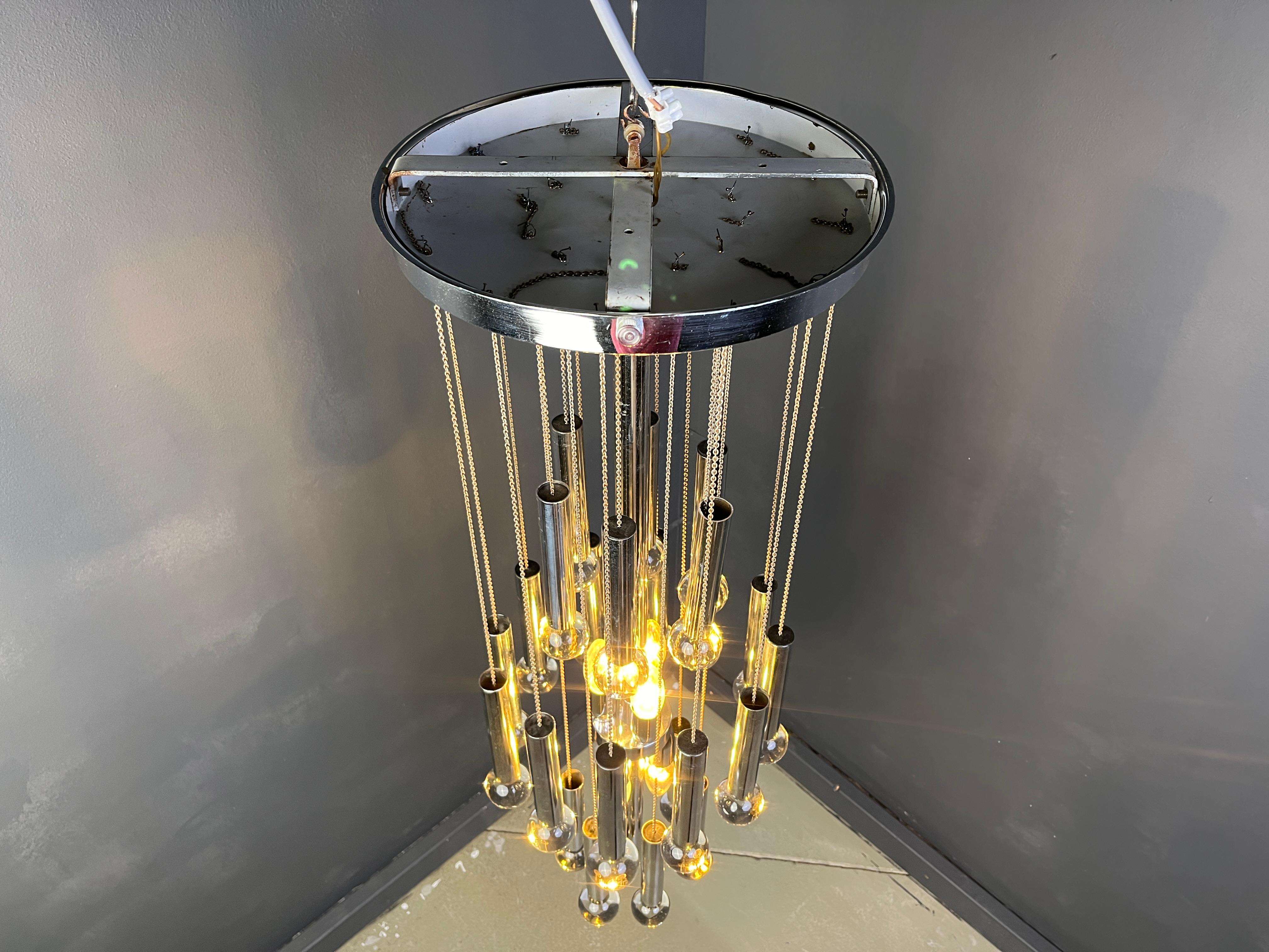 Lampadario vintage di Gaetano Sciolari, anni '70 in vendita 1