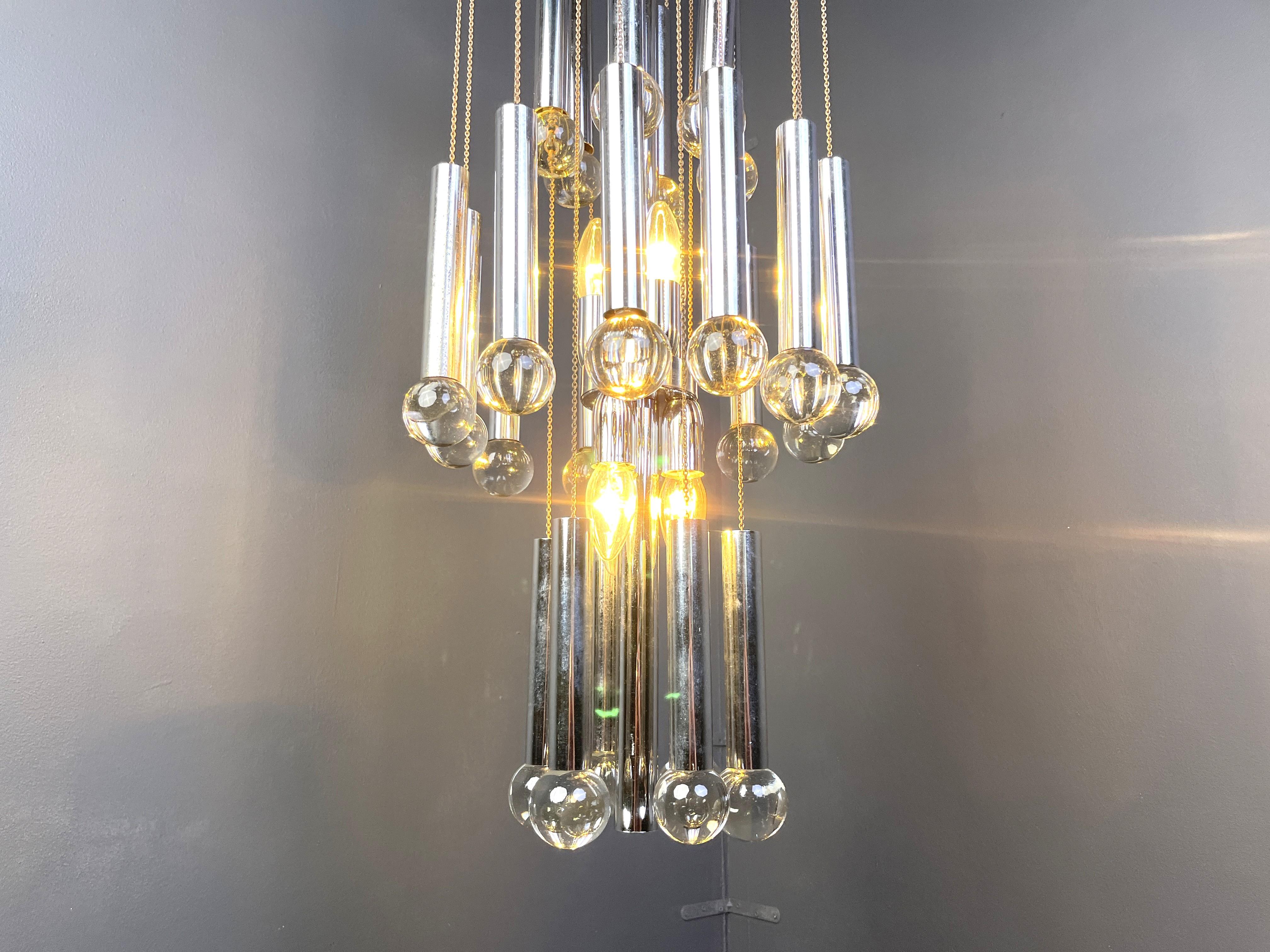 Lampadario vintage di Gaetano Sciolari, anni '70 in vendita 2