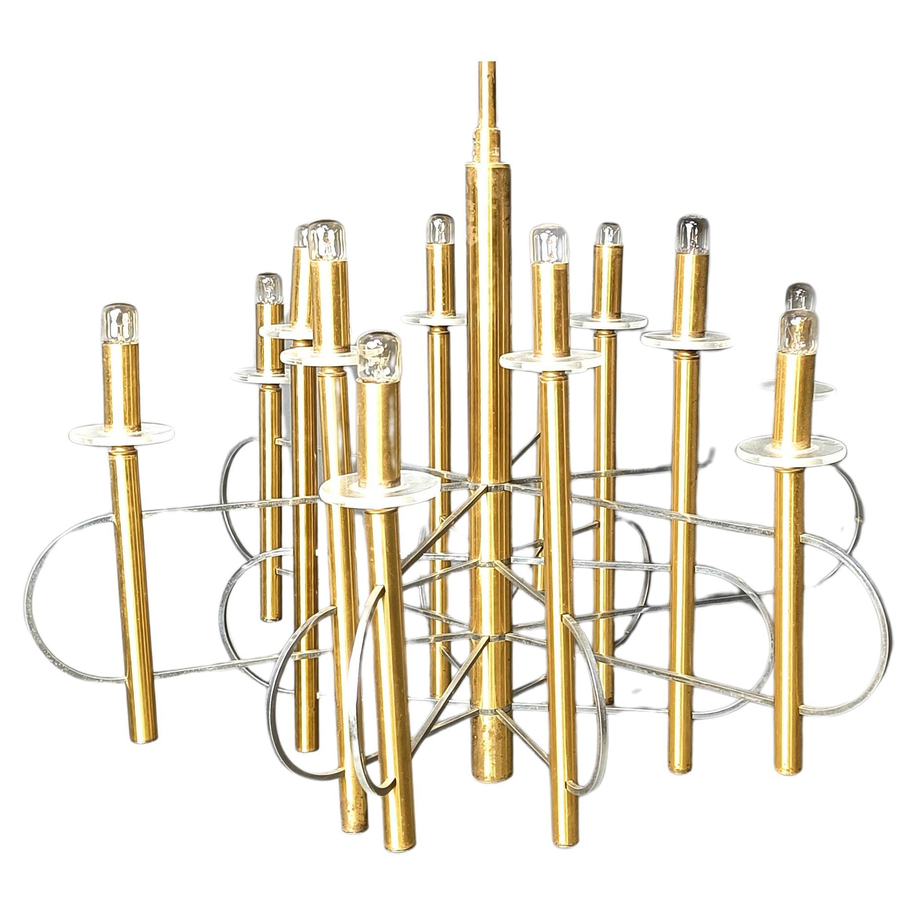 Vintage chandelier by Gaetano Sciolari, 1970s