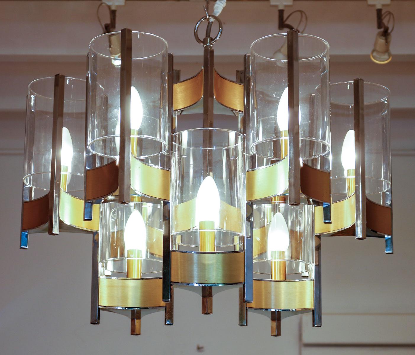 French Vintage Chandelier by Gaetano Scoliari, 1970. For Sale
