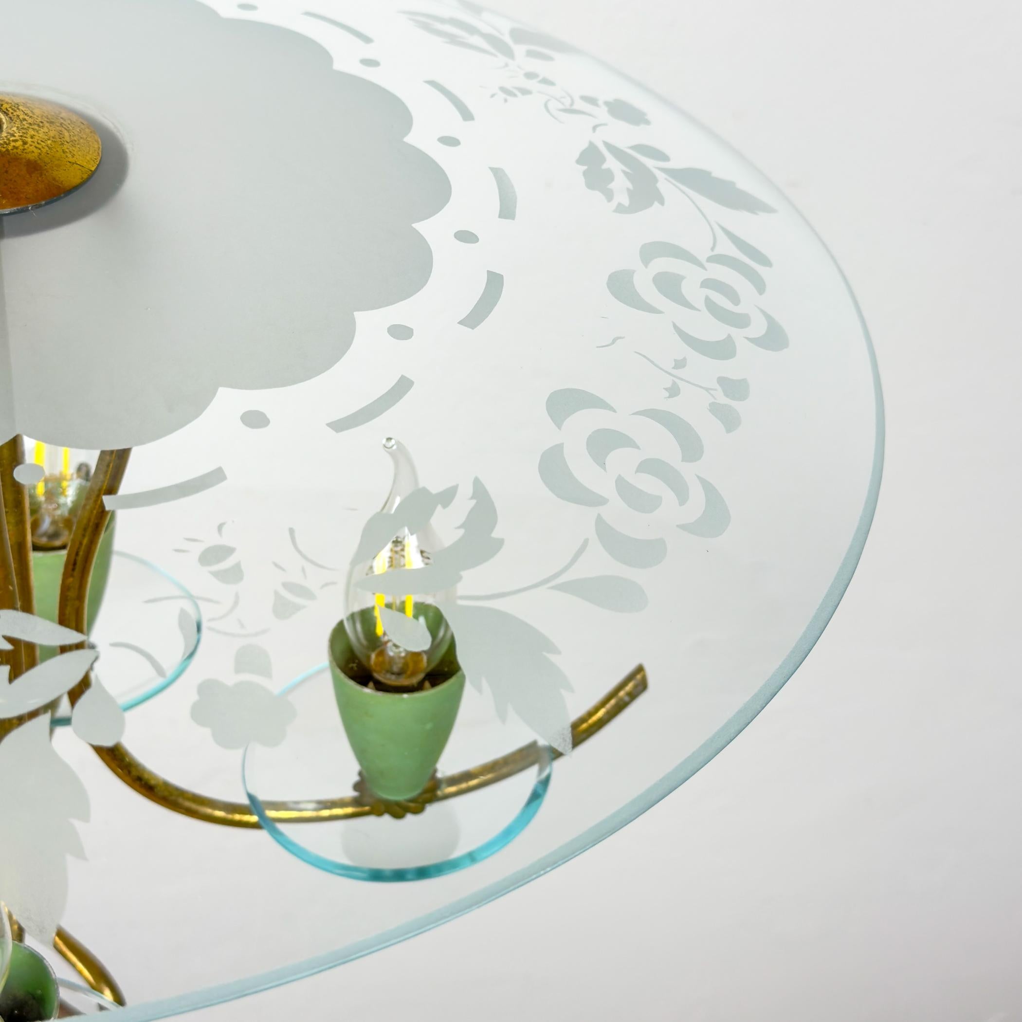 Lampadario vintage di Pietro Chiesa per Fontana Arte, Italia 1930 in vendita 4