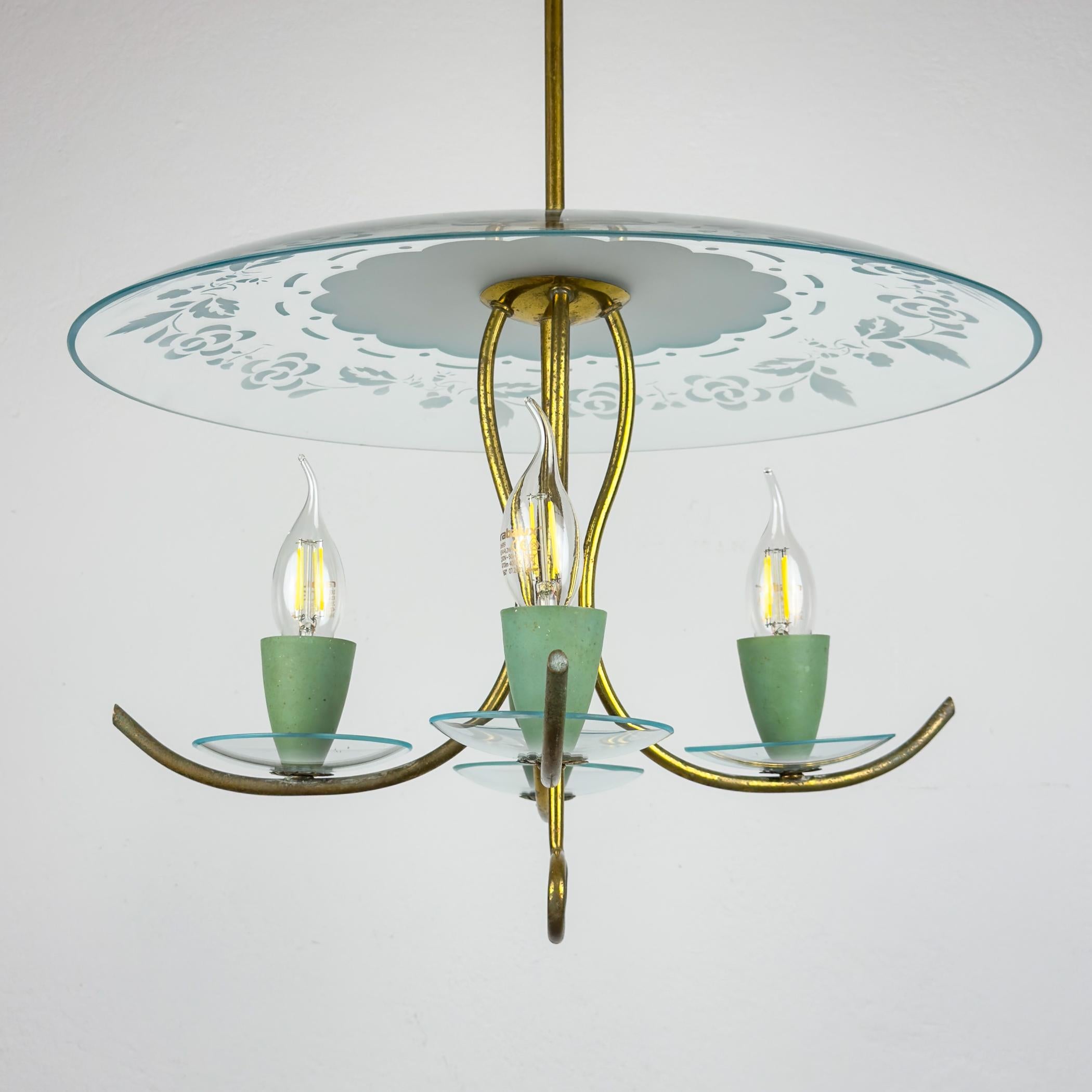 Lampadario vintage di Pietro Chiesa per Fontana Arte, Italia 1930 in vendita 1