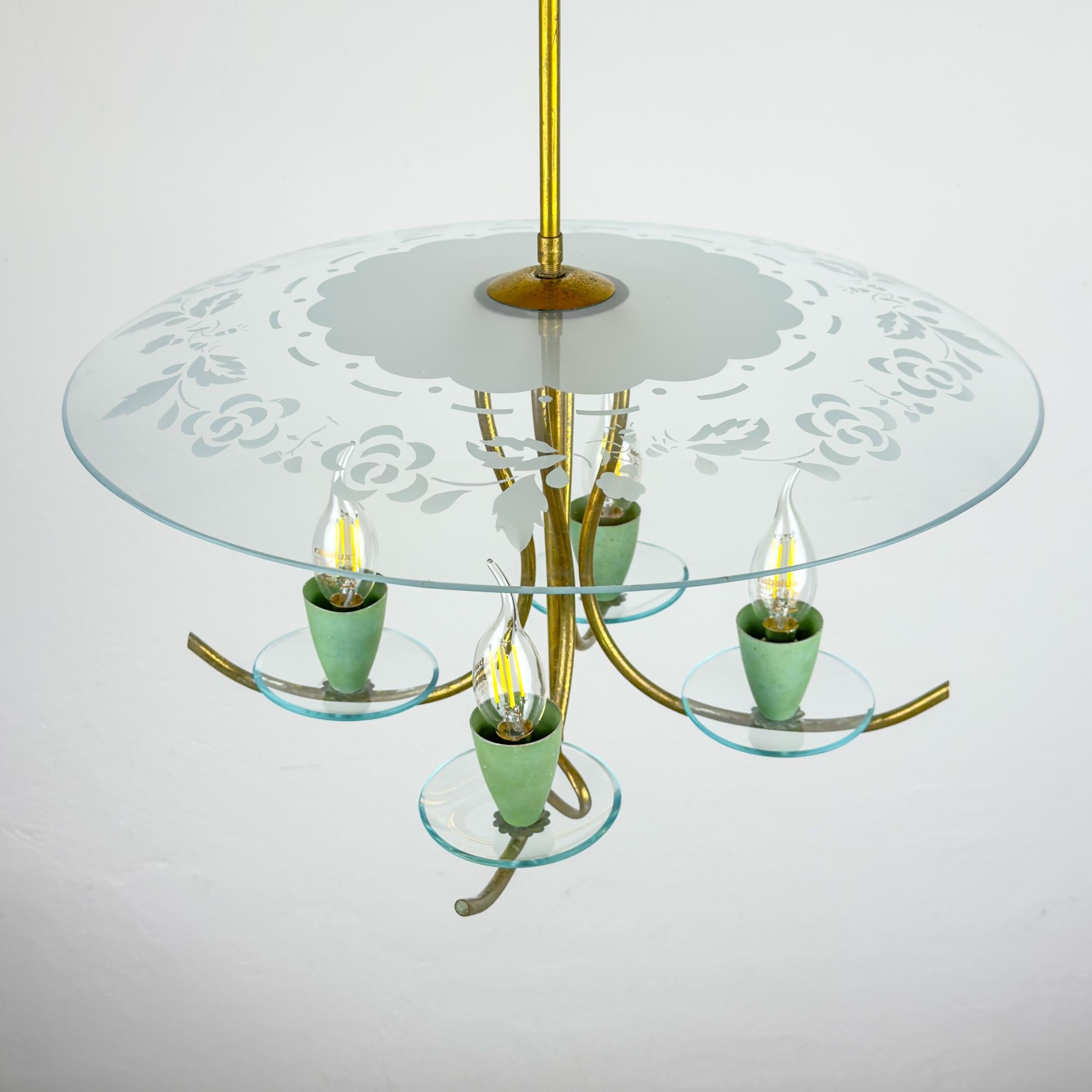 Lampadario vintage di Pietro Chiesa per Fontana Arte, Italia 1930 in vendita 2