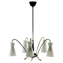 Vintage Chandelier Diablo in the Style of Stilnovo 5 Arms, Italian, 1960s