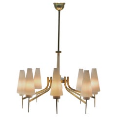 Vintage Chandelier Eight Arms in the Style of Stilnovo, Italian, 1960s