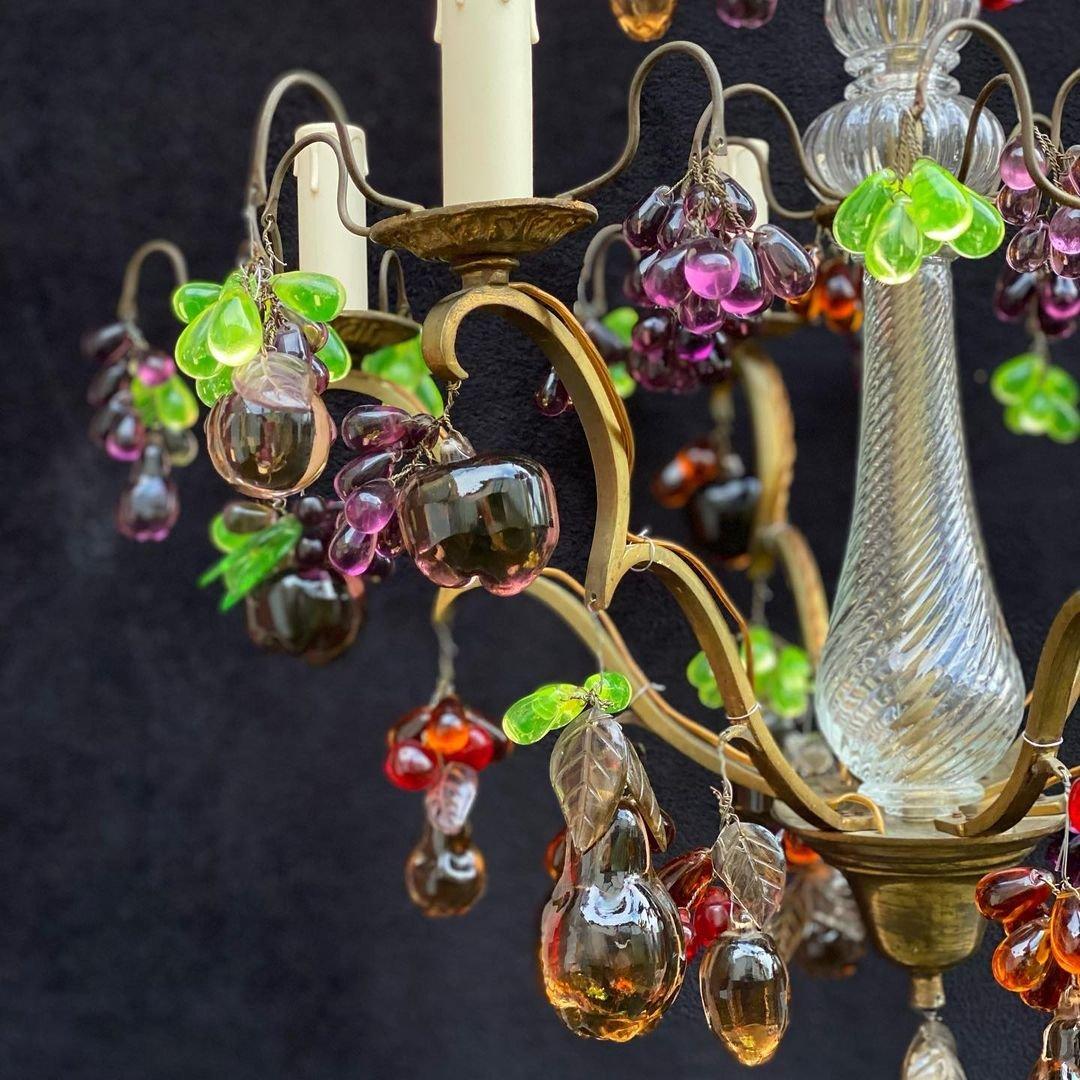 Mid-Century Modern Murano Glass Chandelier in the Fruit Shape