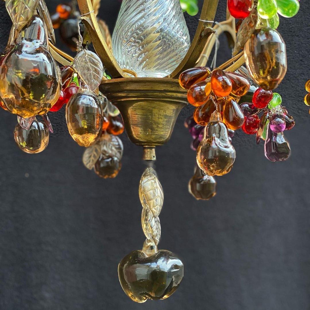 Murano Glass Chandelier in the Fruit Shape In Good Condition In Bastogne, BE