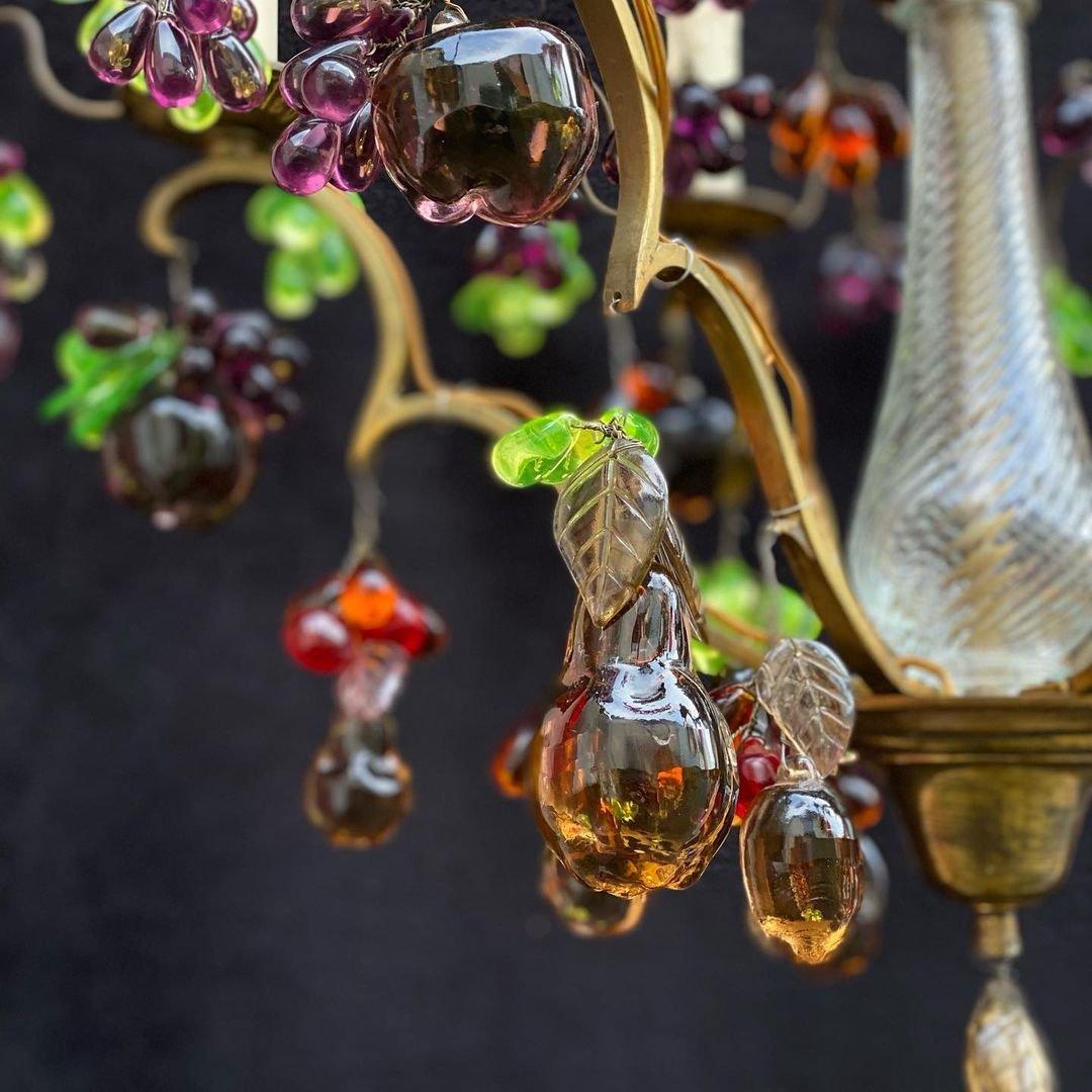 Mid-20th Century Murano Glass Chandelier in the Fruit Shape