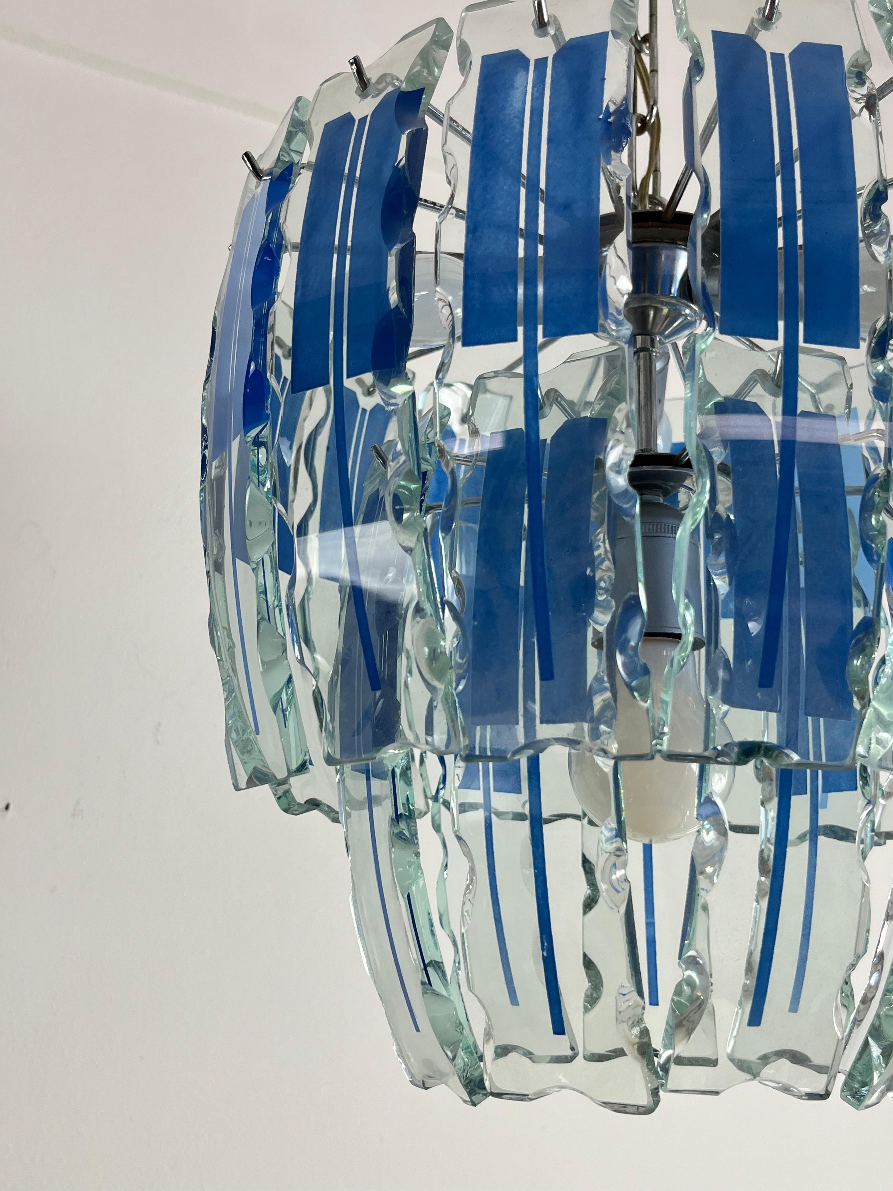 Vintage-Kronleuchter aus farbigem Murano-Glas von Zero Quattro, 1970er Jahre im Zustand „Gut“ im Angebot in Palermo, IT