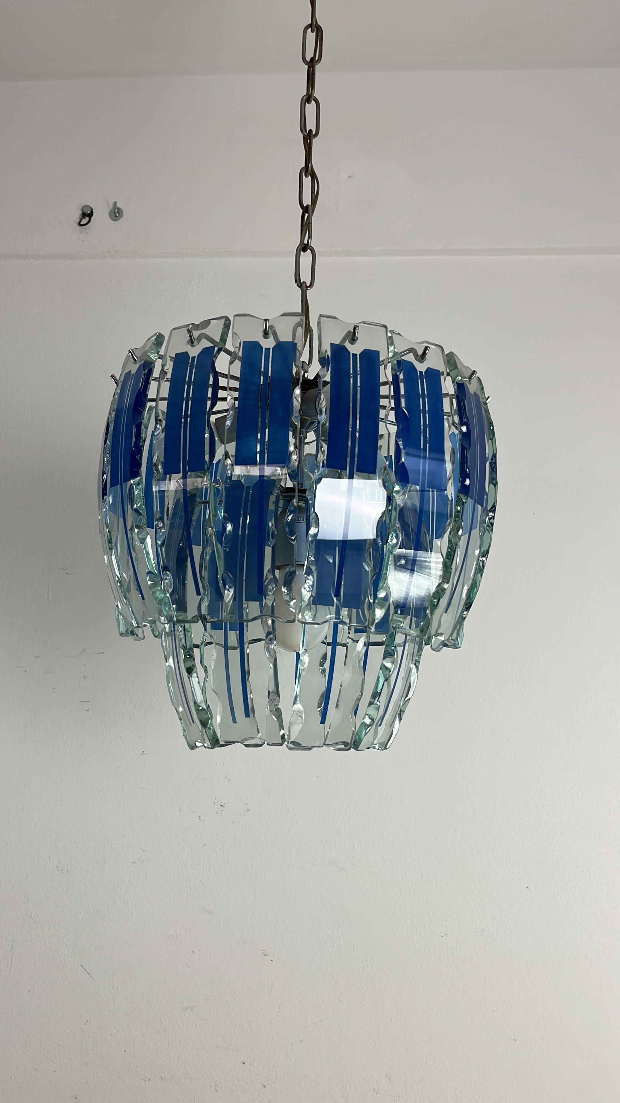 Vintage-Kronleuchter aus farbigem Murano-Glas von Zero Quattro, 1970er Jahre im Angebot 2