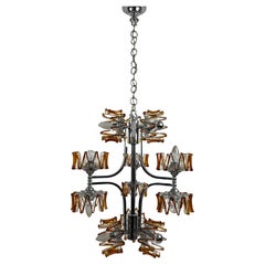 Vintage Chandelier in Murano Glass, Carlo Nason for Mazzega, Italy, 1970s