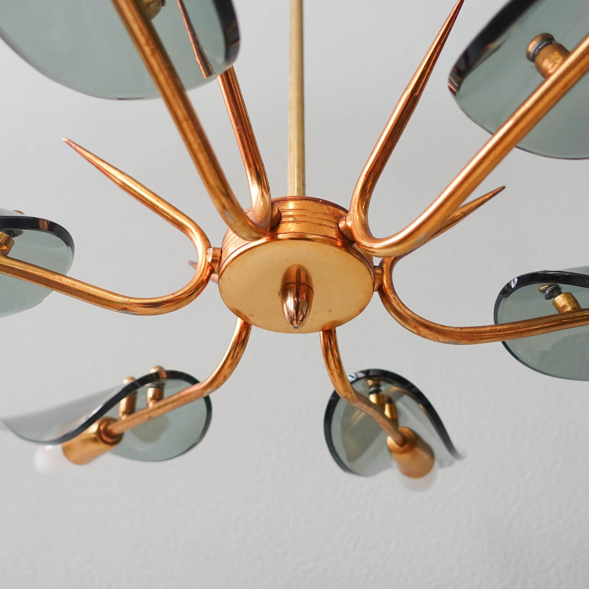 Vintage Chandelier in the Style of Max Ingrand for Fontana Arte, 1950s For Sale 8