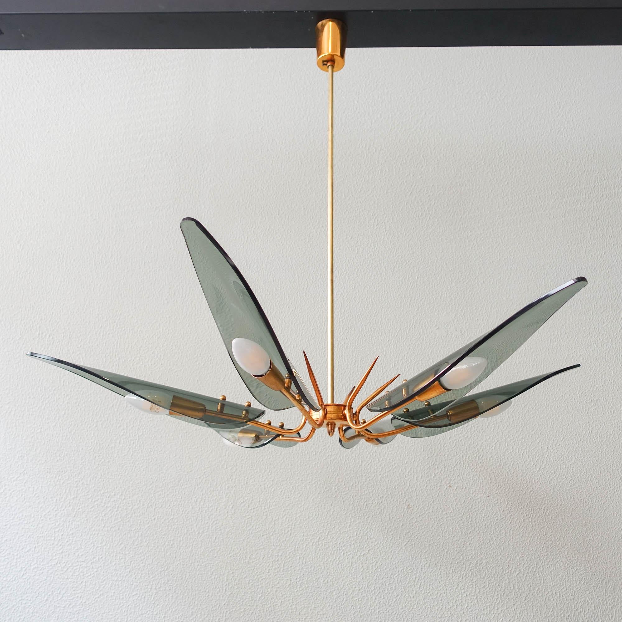 Italian Vintage Chandelier in the Style of Max Ingrand for Fontana Arte, 1950s