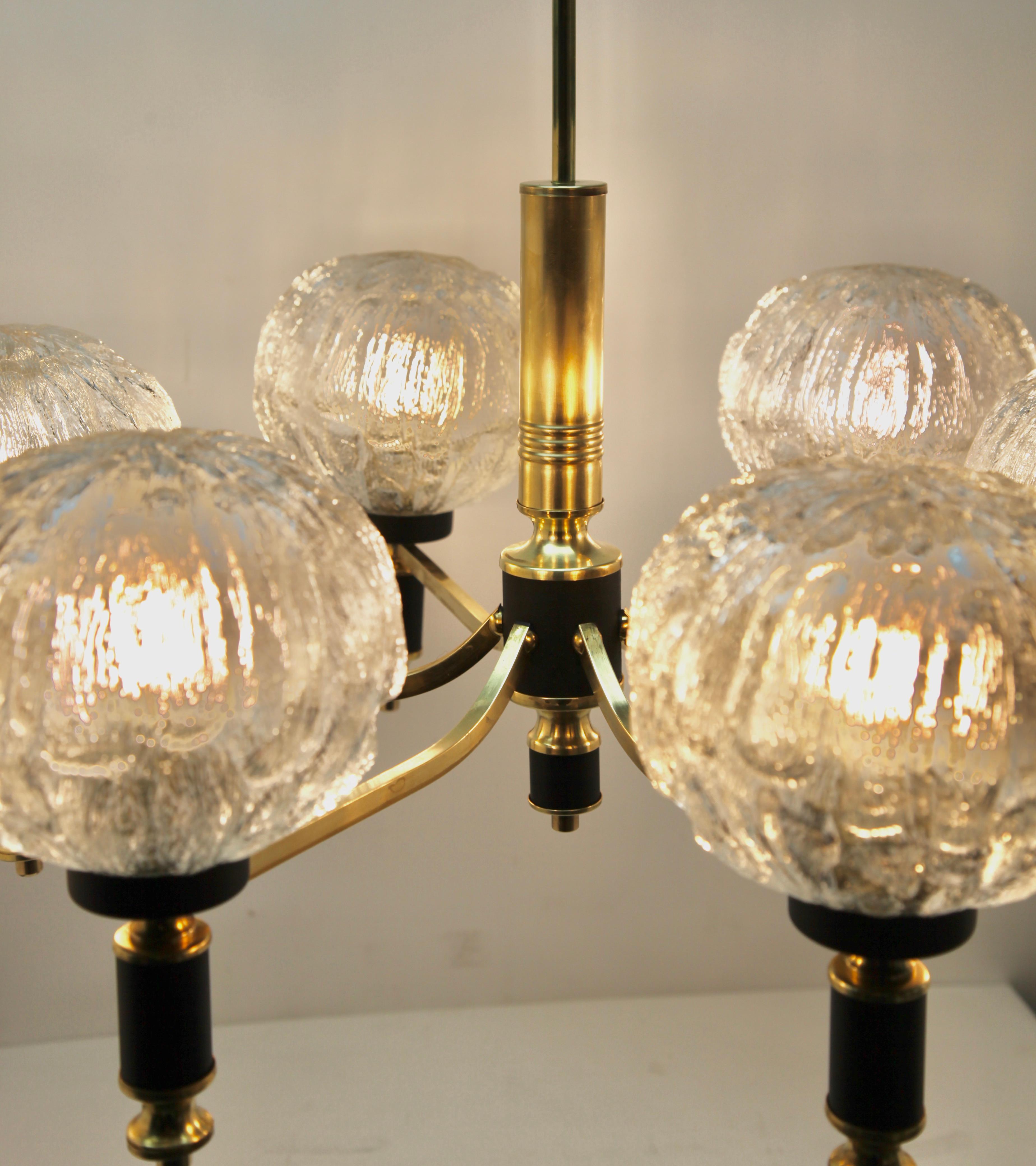 Vintage Chandelier in the Style of Stilnovo 6 Arms, Italian, 1960s 3
