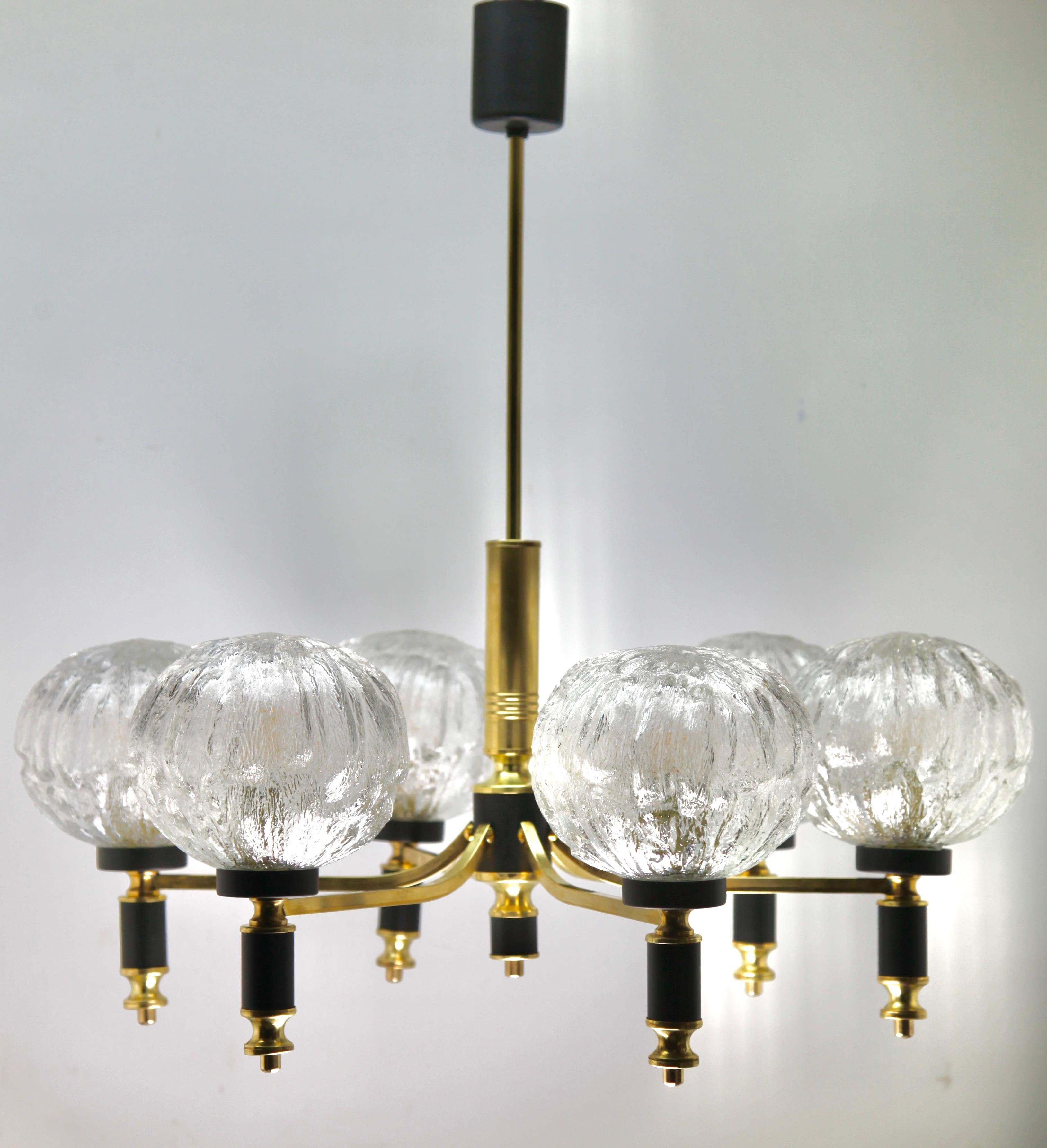 Vintage Chandelier in the Style of Stilnovo 6 Arms, Italian, 1960s 1