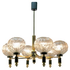 Vintage Chandelier in the Style of Stilnovo 6 Arms, Italian, 1960s
