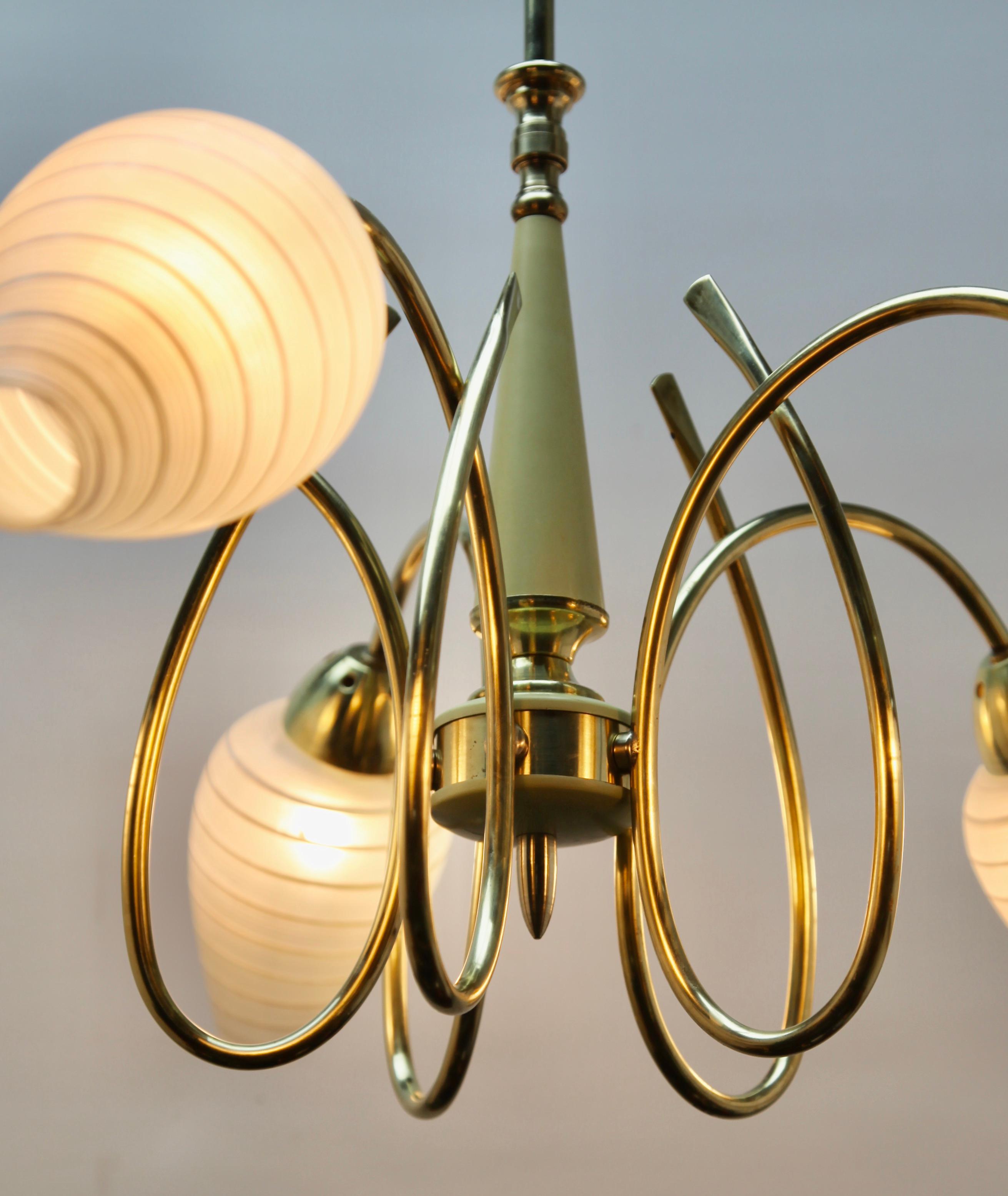 Vintage Chandelier in the Style of Stilnovo Five Arms Italian, 1960s For Sale 6