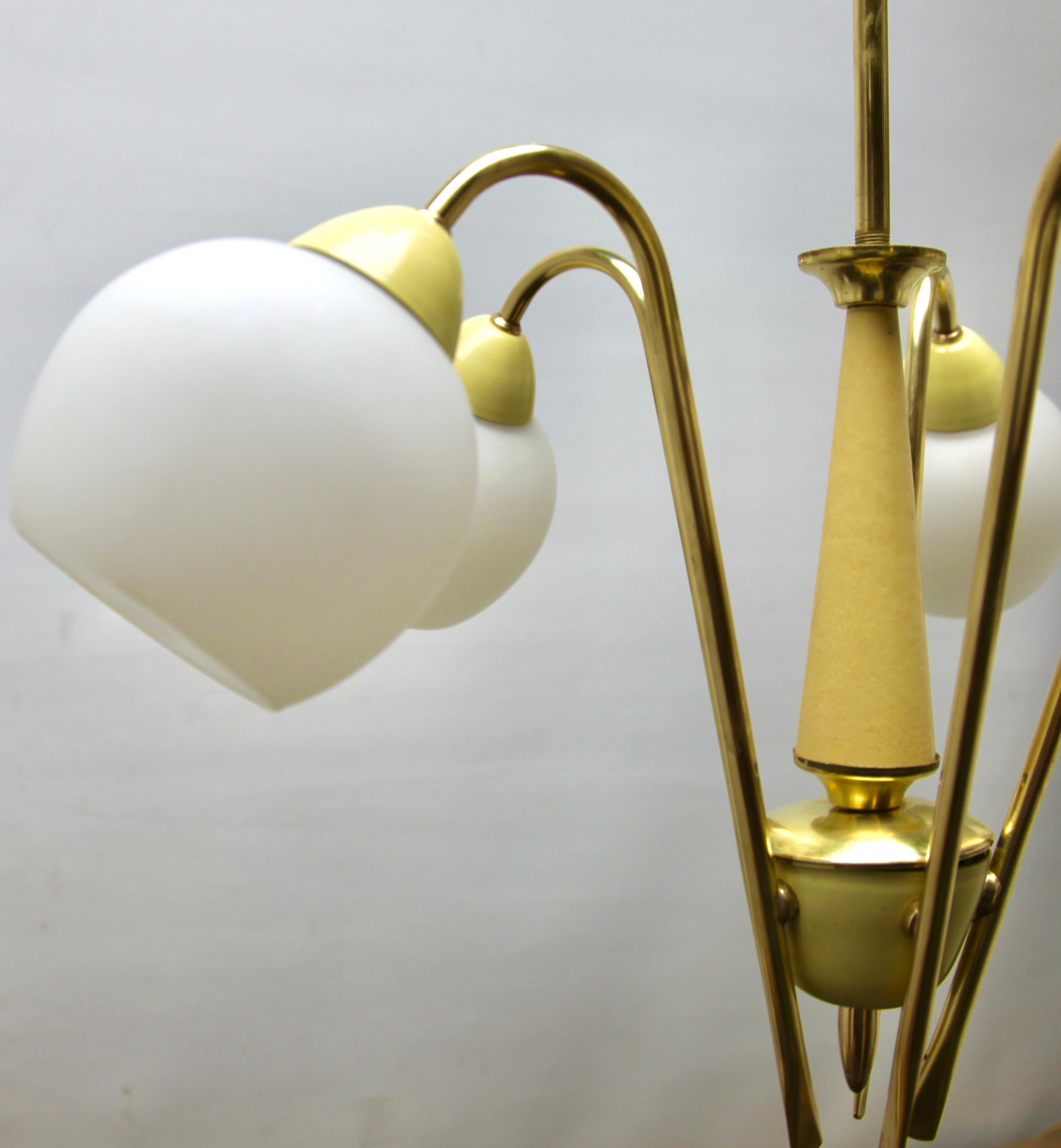 Vintage Chandelier in the Style of Stilnovo Five Arms Italian, 1960s For Sale 7