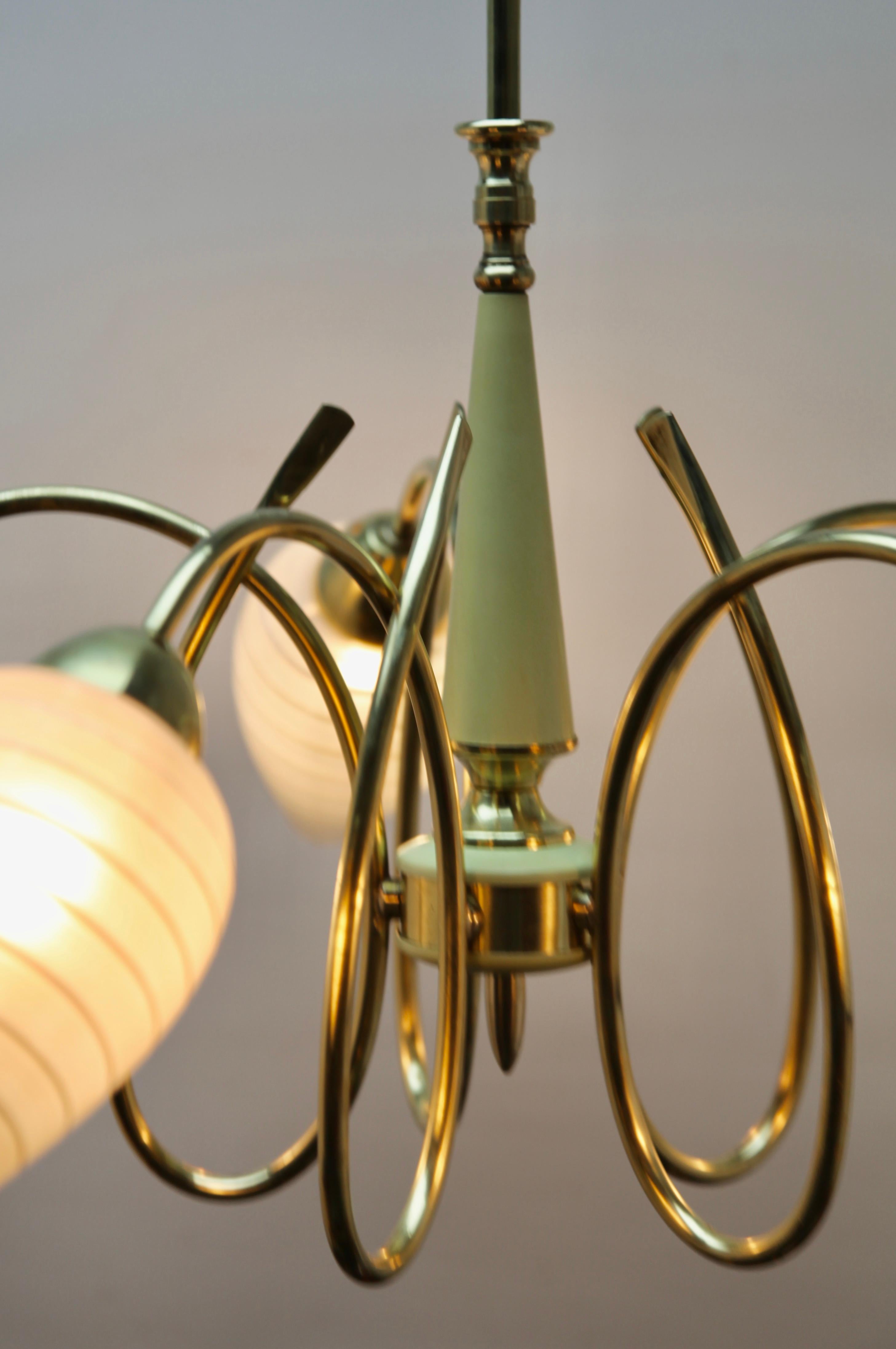 Vintage Chandelier in the Style of Stilnovo Five Arms Italian, 1960s For Sale 1