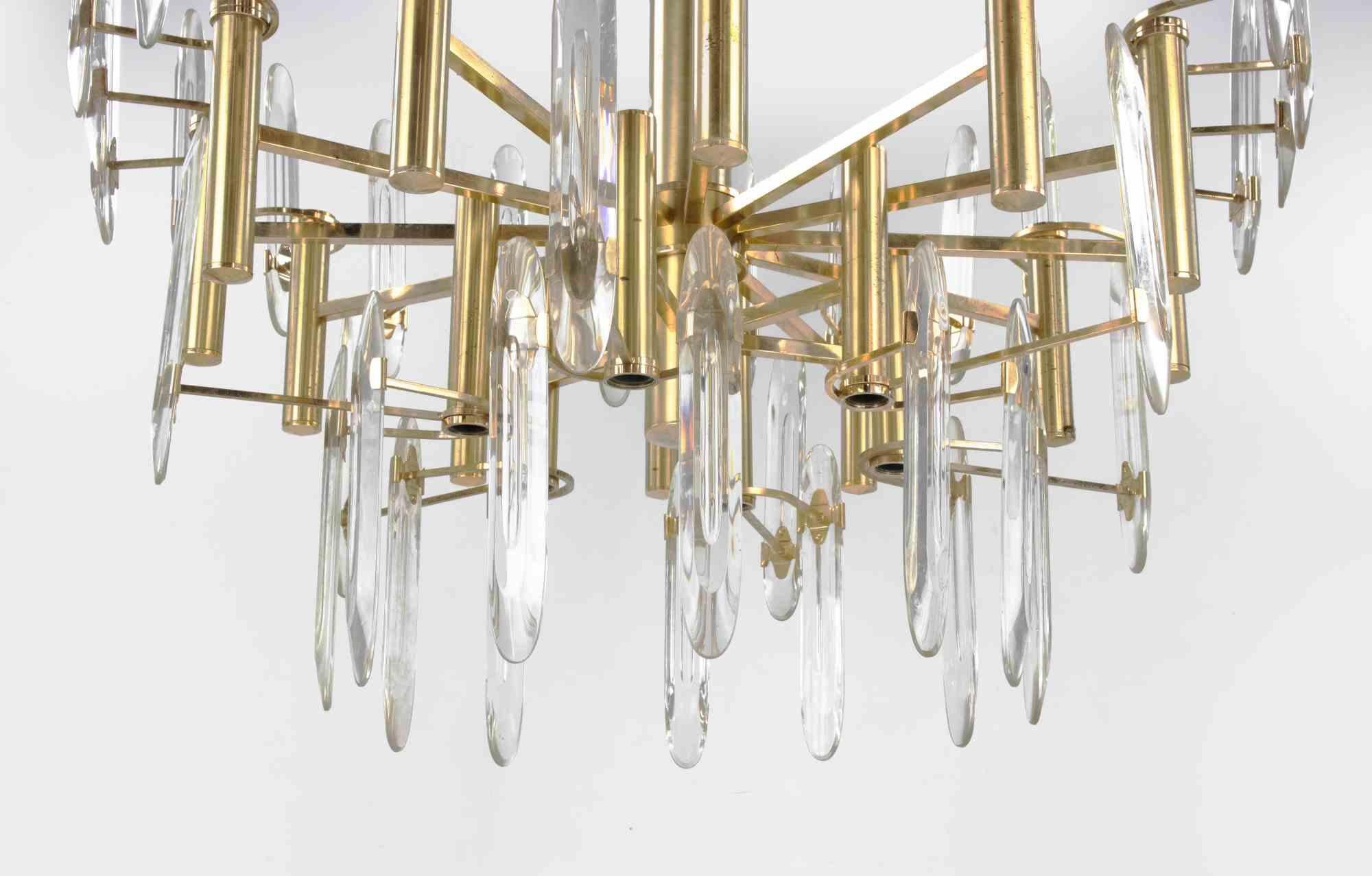 Art Glass Vintage Chandelier - Italy 1970s For Sale