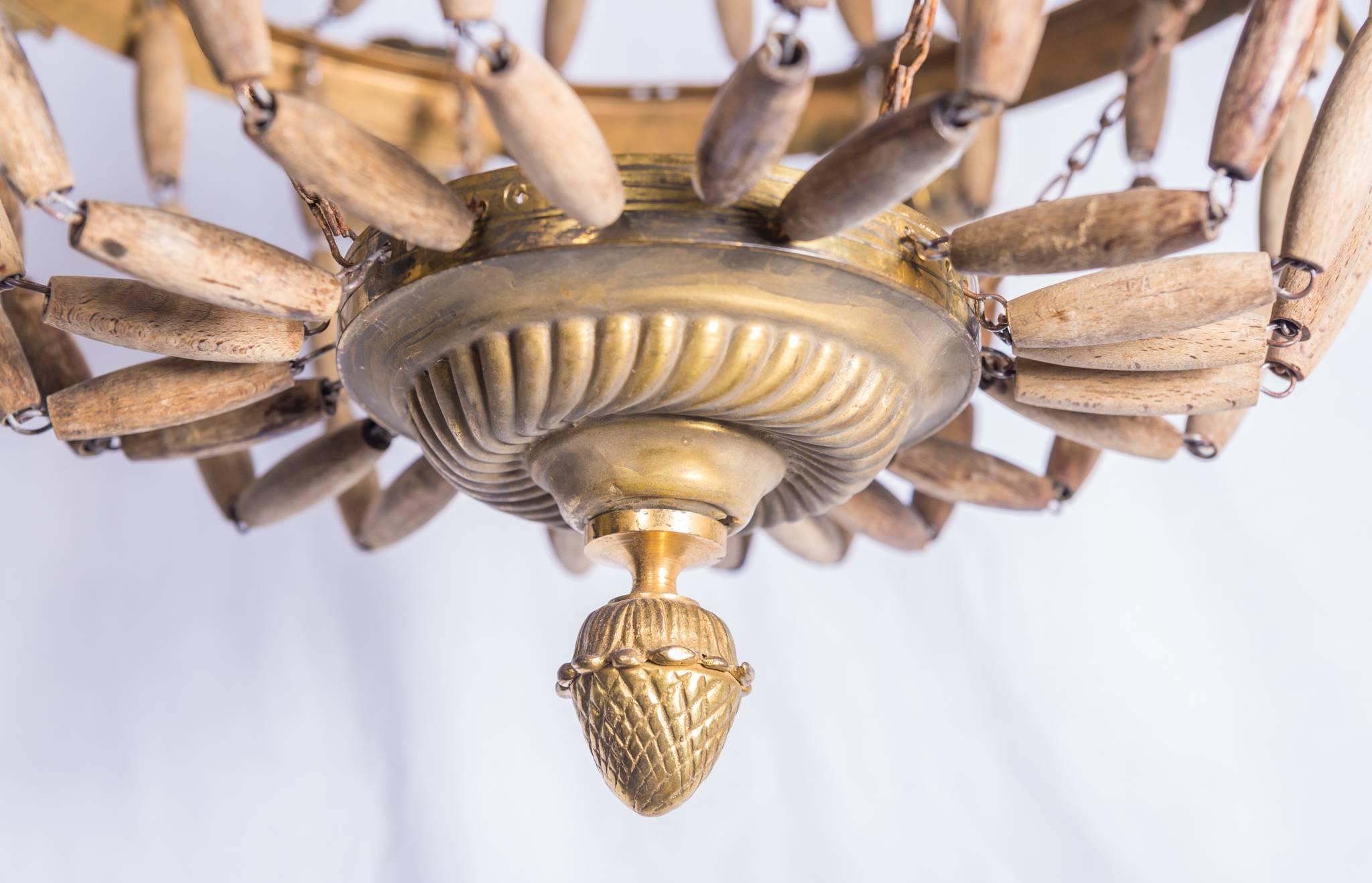 Vintage with 19th Century Metal Details and Vintage Beads Chandelier 1