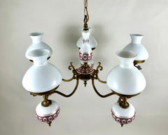 Vintage By  Porcelaine de laiton Light  Plafonnier à 5 bras réglable