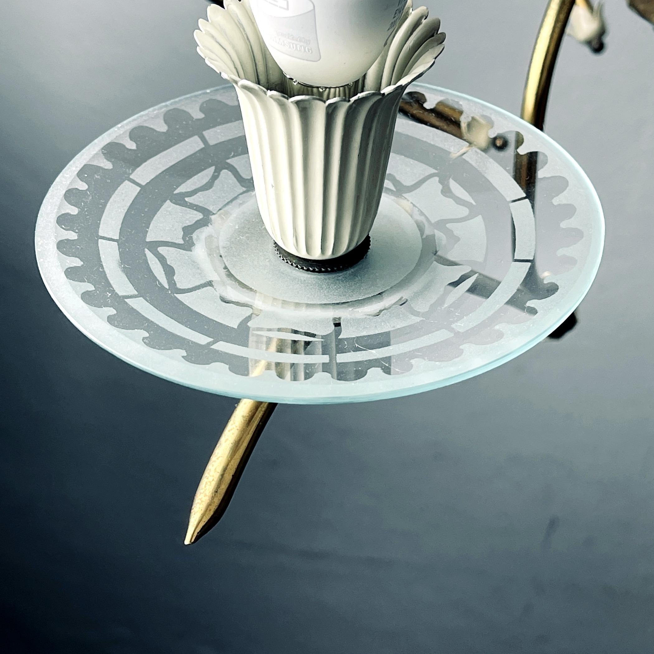Vintage chandelier Spider by Pietro Chiesa for Fontana Arte Italy 1940s en vente 3